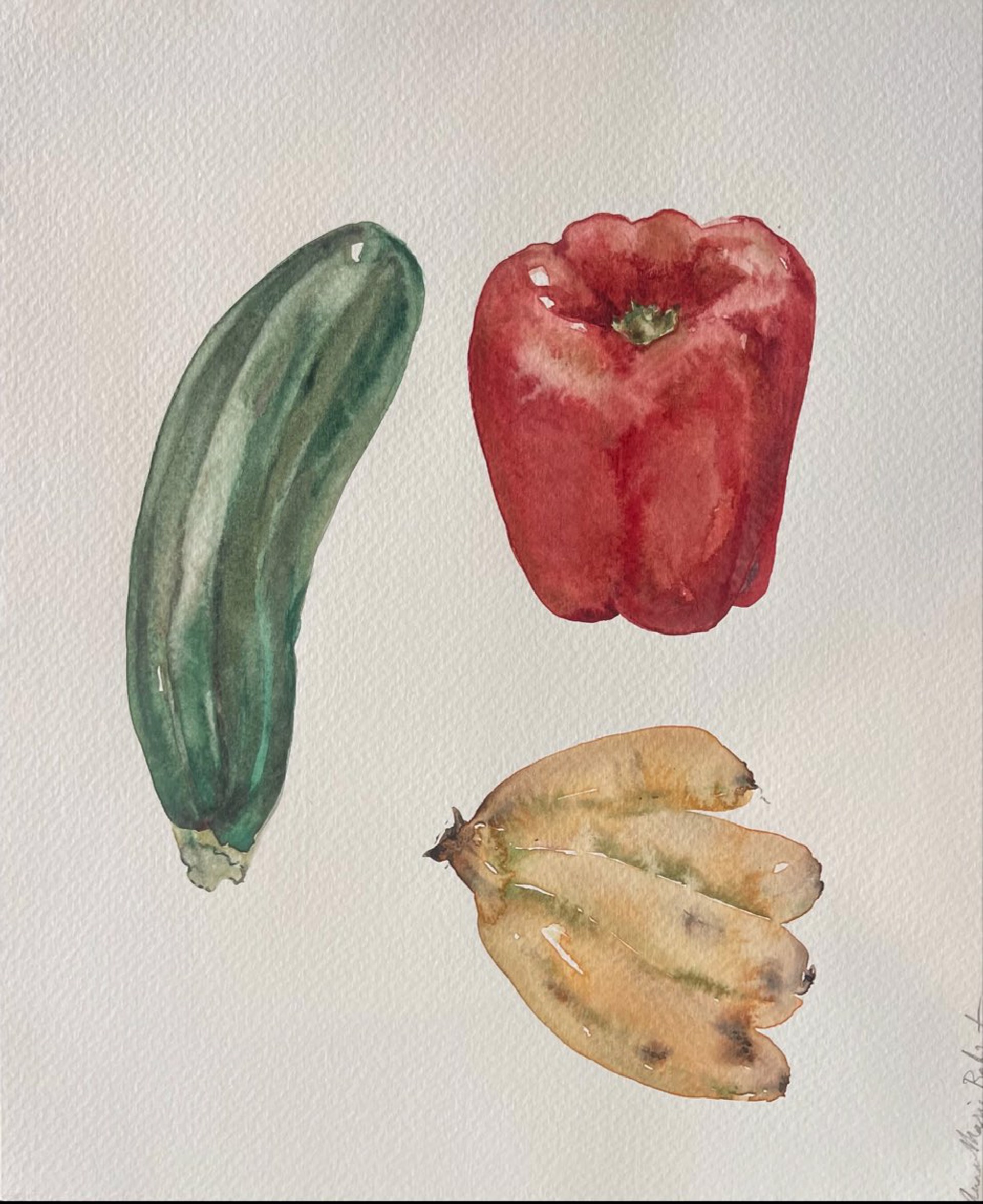 Zucchini, Banana, Red Pepper by Anna-Marie Babington