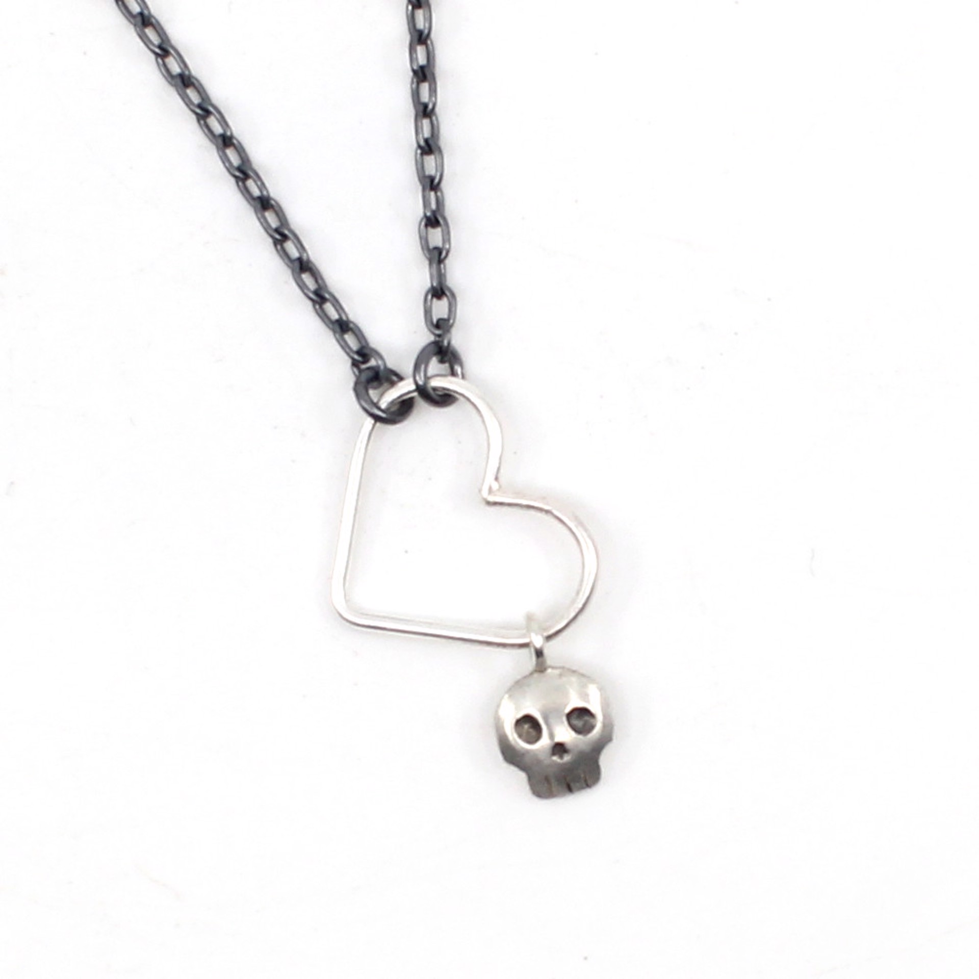 Heart Skull Dangle Necklace by Susan Elnora