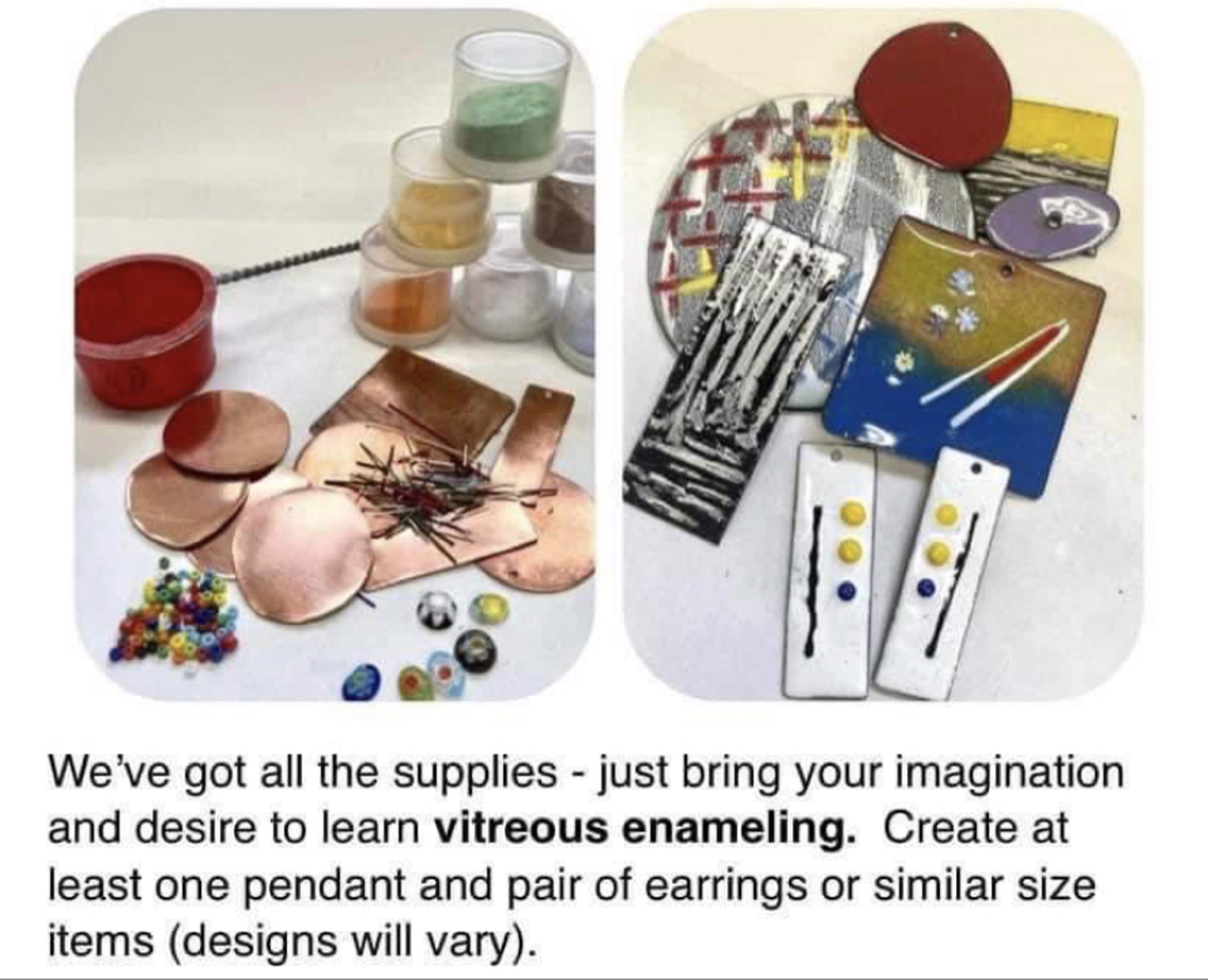 Vitreous Enameling Workshop 1-4 PM by Cathy Talbot