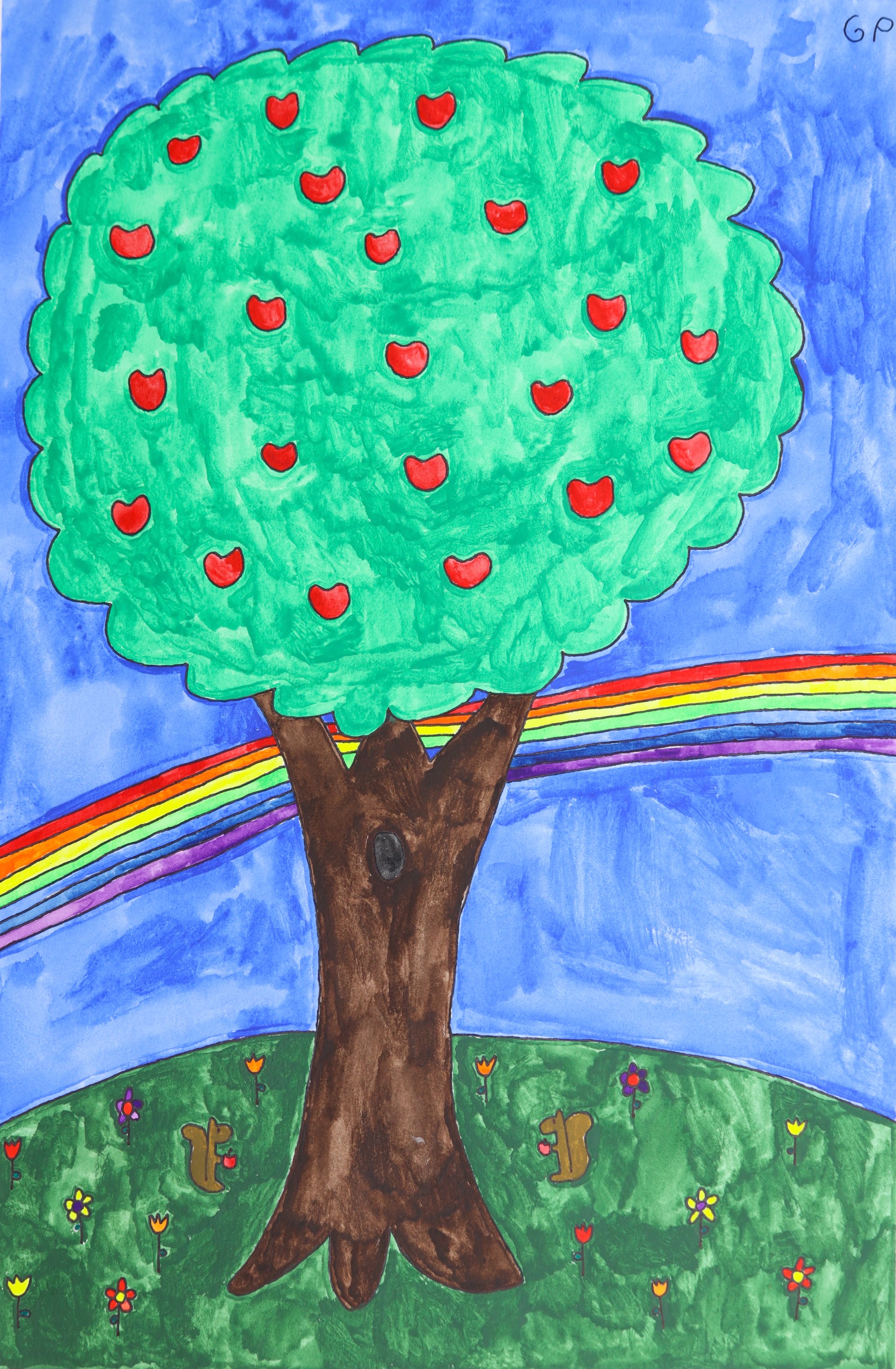 Rainbow and an Apple Tree by Gillian Patterson