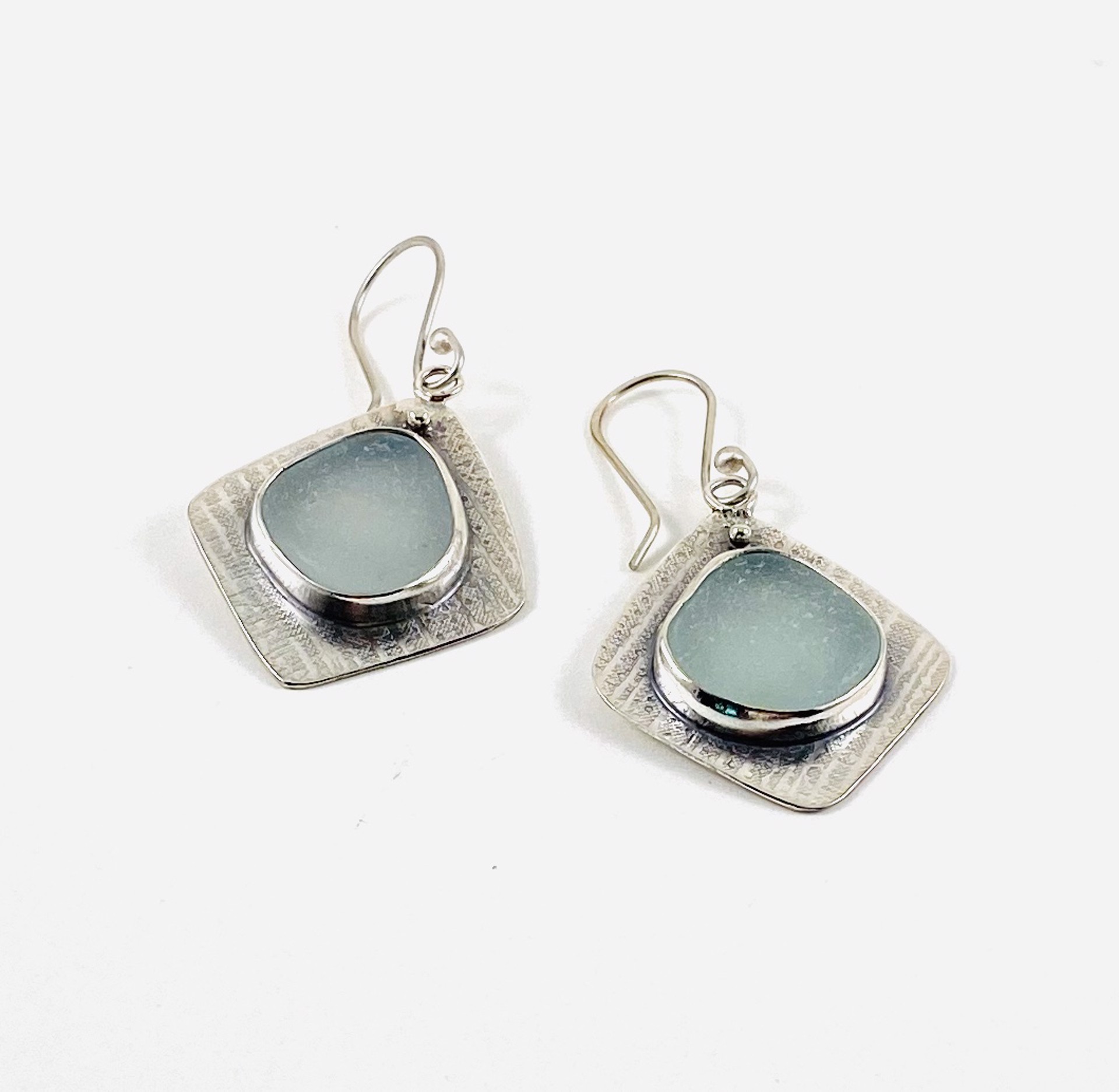 Sea Glass Silver Earrings, #214 by Anne Bivens