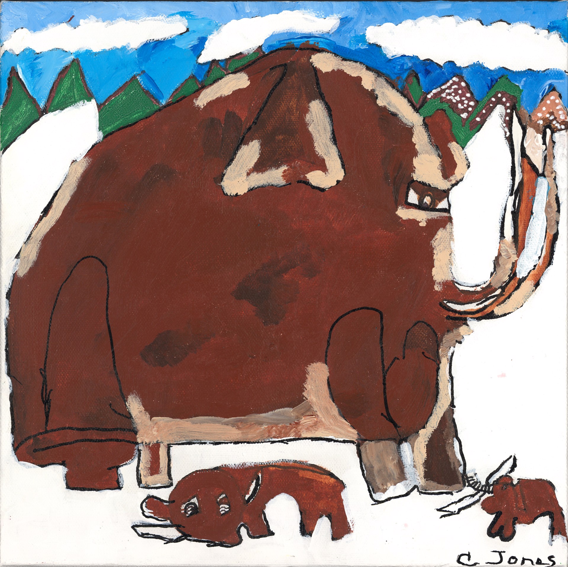 The Mammoth Girls Family (FRAMED) by Charmaine Jones