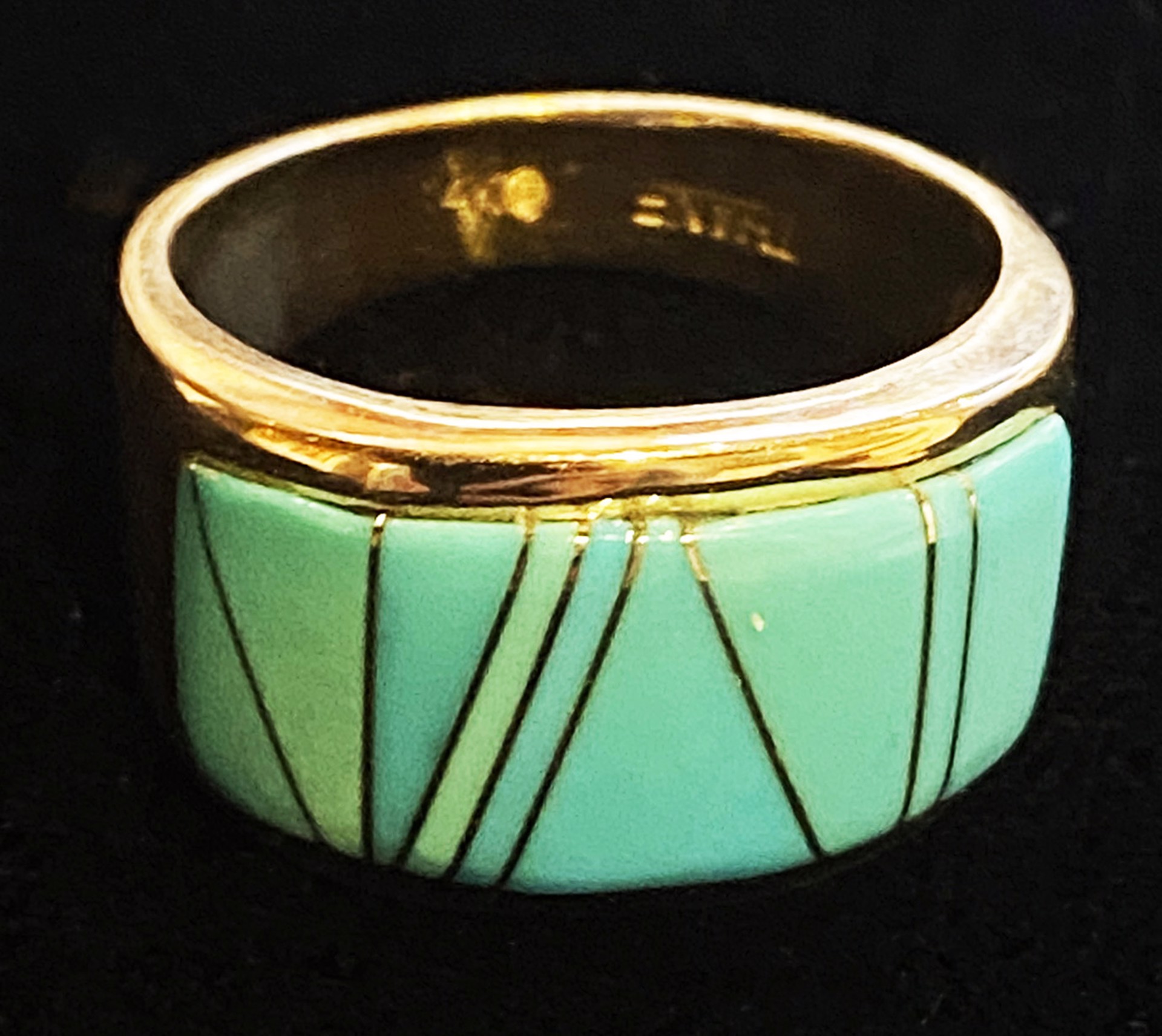 Turquoise Inlay Ring by Artist Unknown