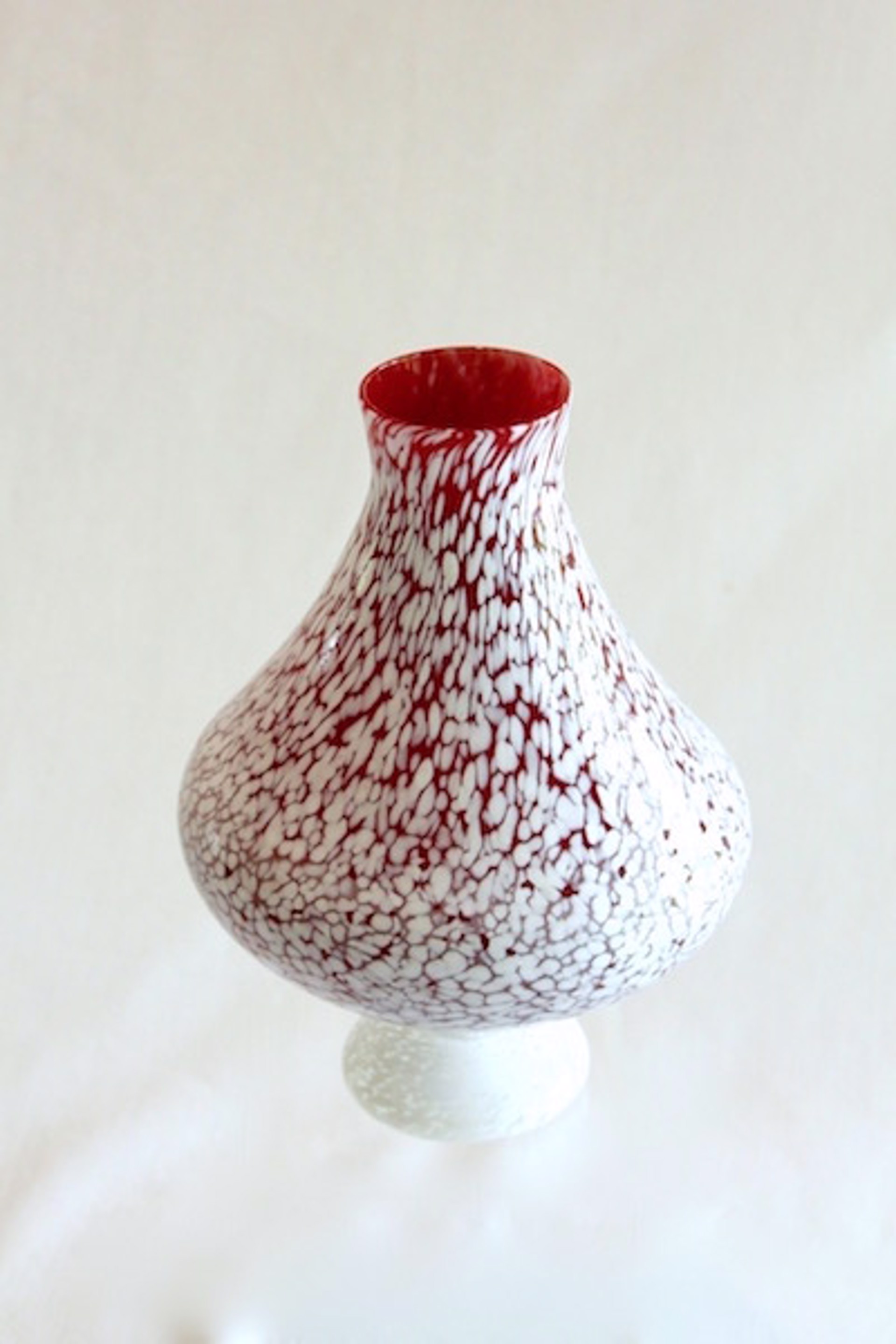 Speckled Egg Red, Footed Vase by Hayden MacRae
