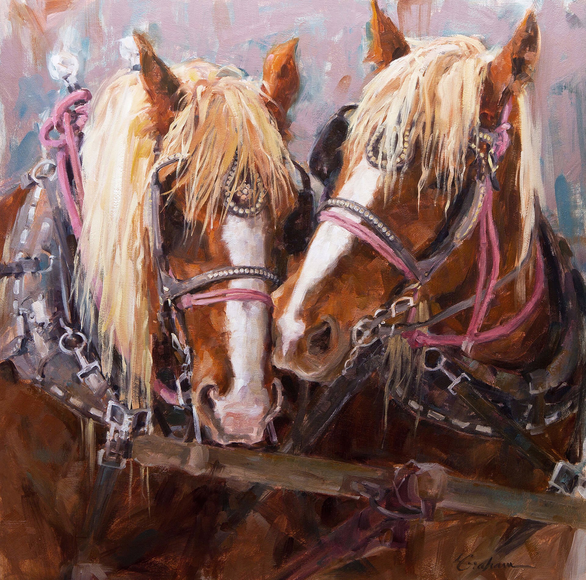 Three Cavalry Horses by fine artist Shan Fannin