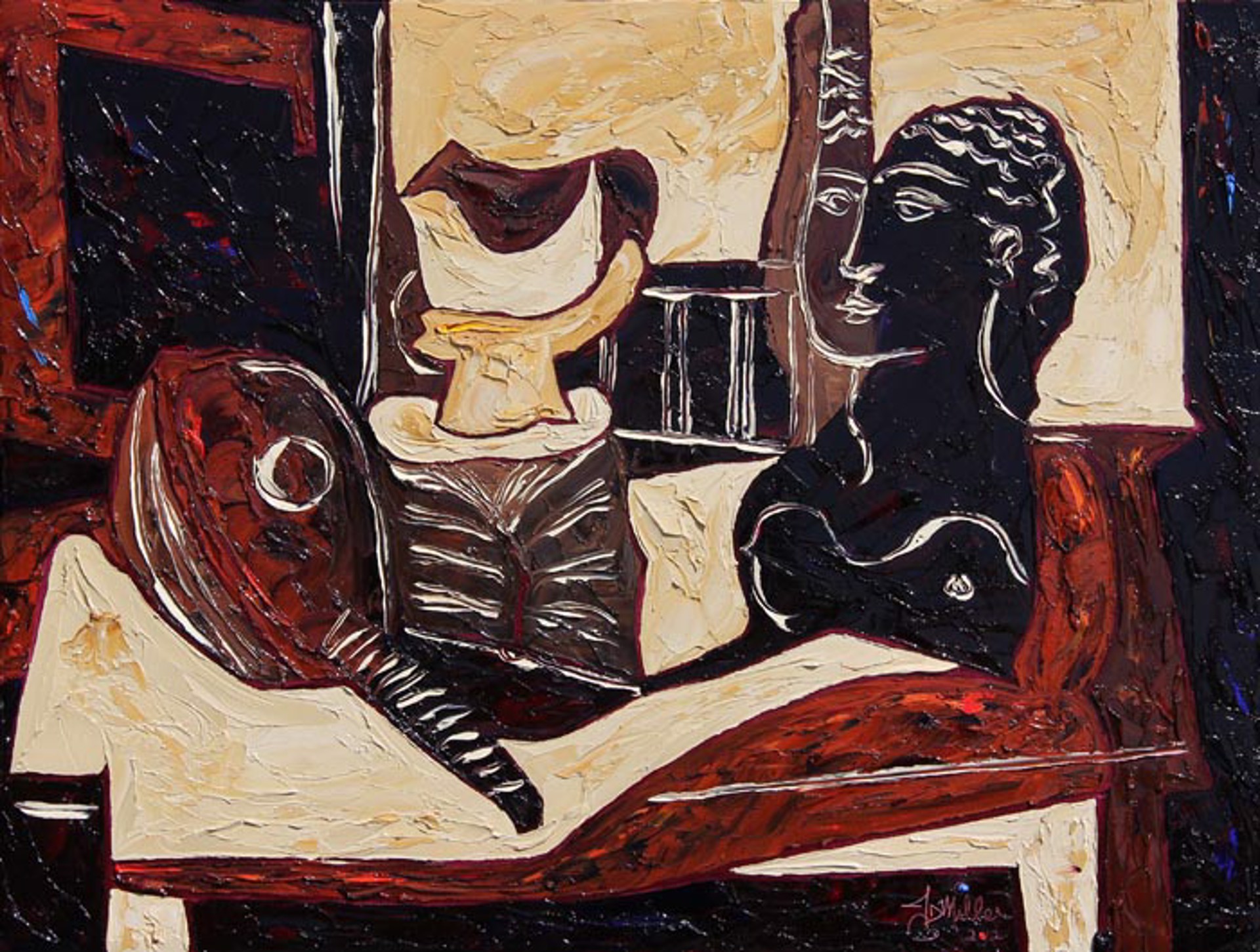Still Life with Antique Head, after Picasso by JD Miller
