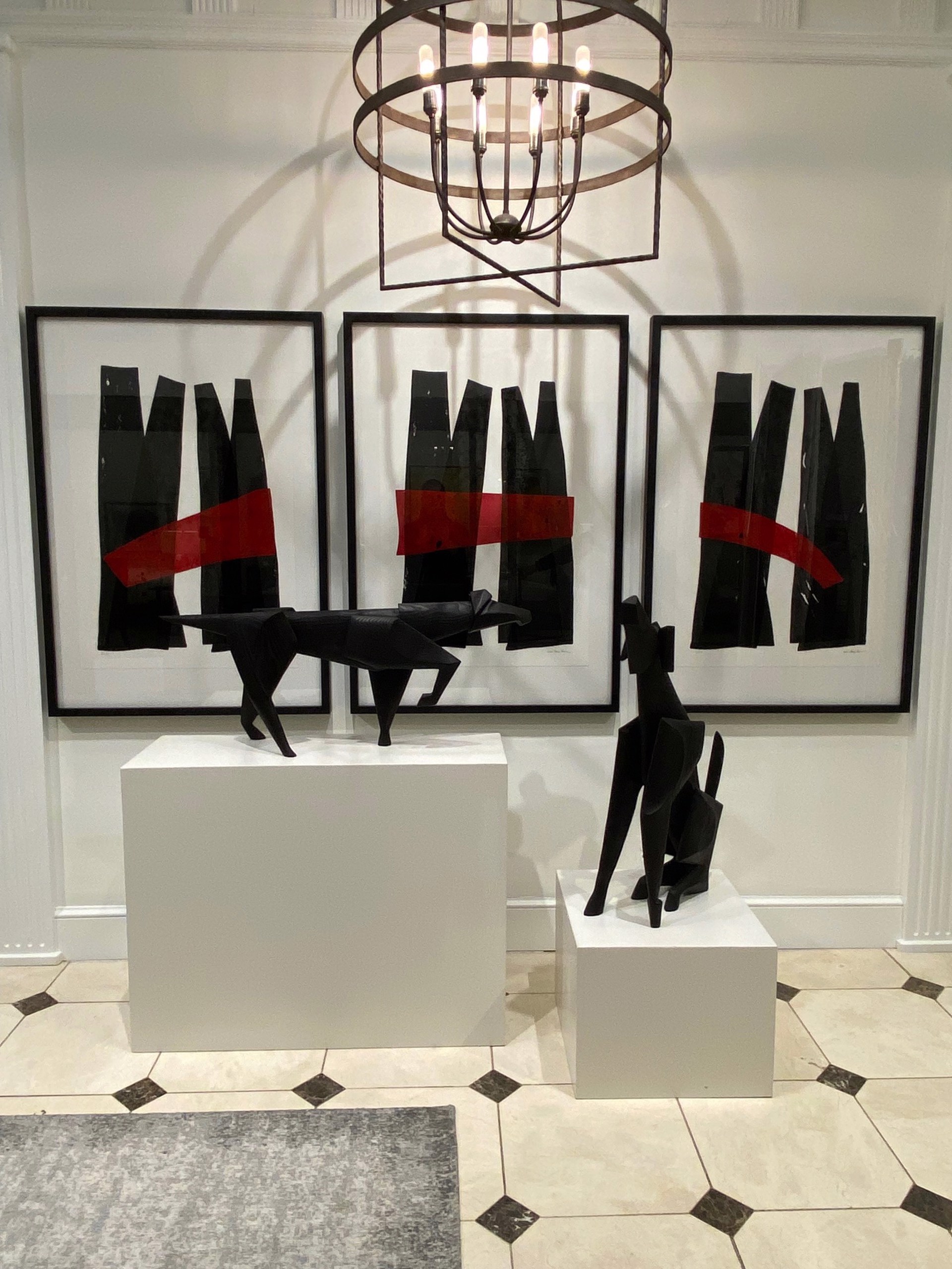 Black with Red Check (triptych) by Barry Harrison