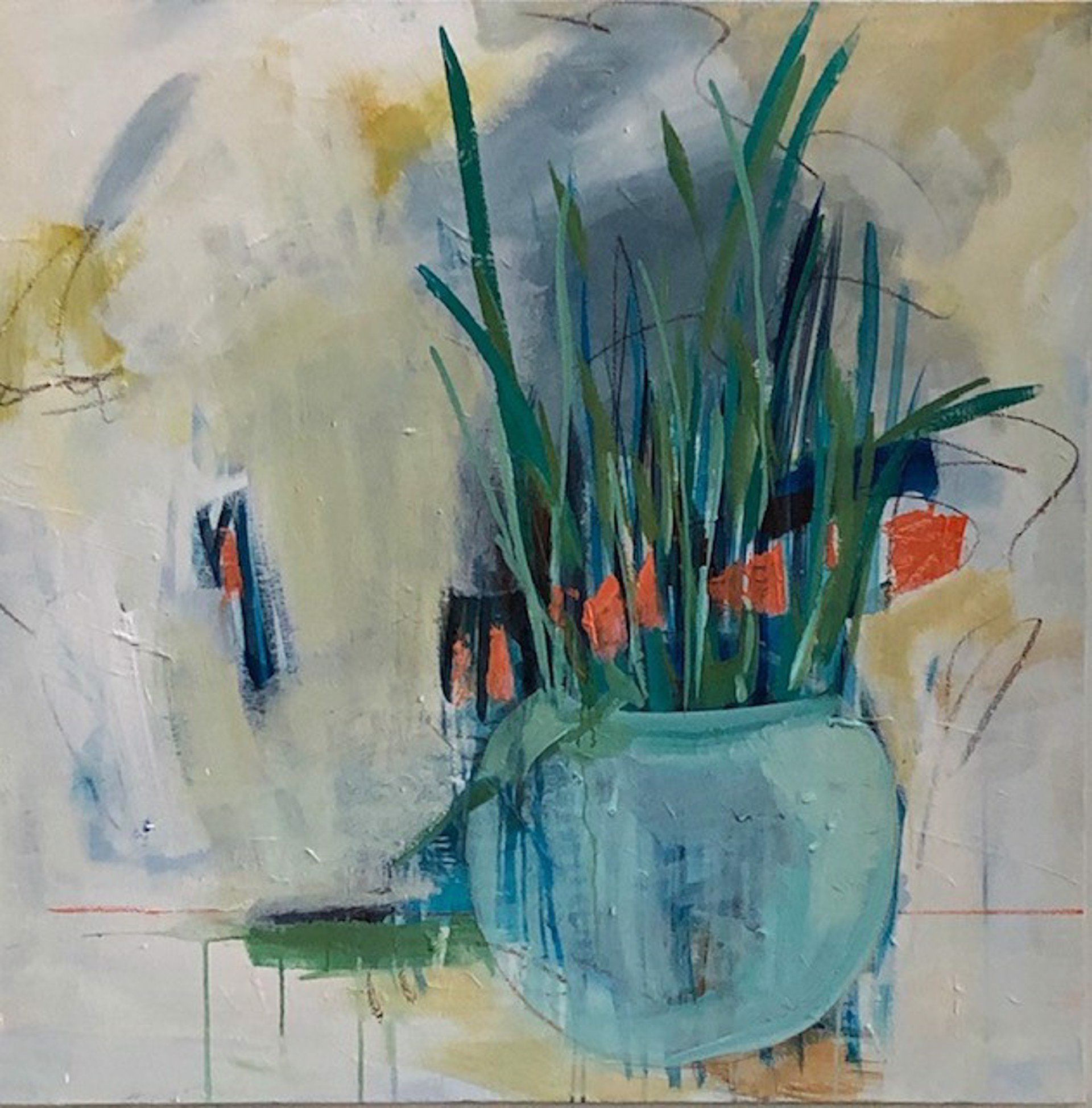 Sunday Pot of Grass by Julia Walsh