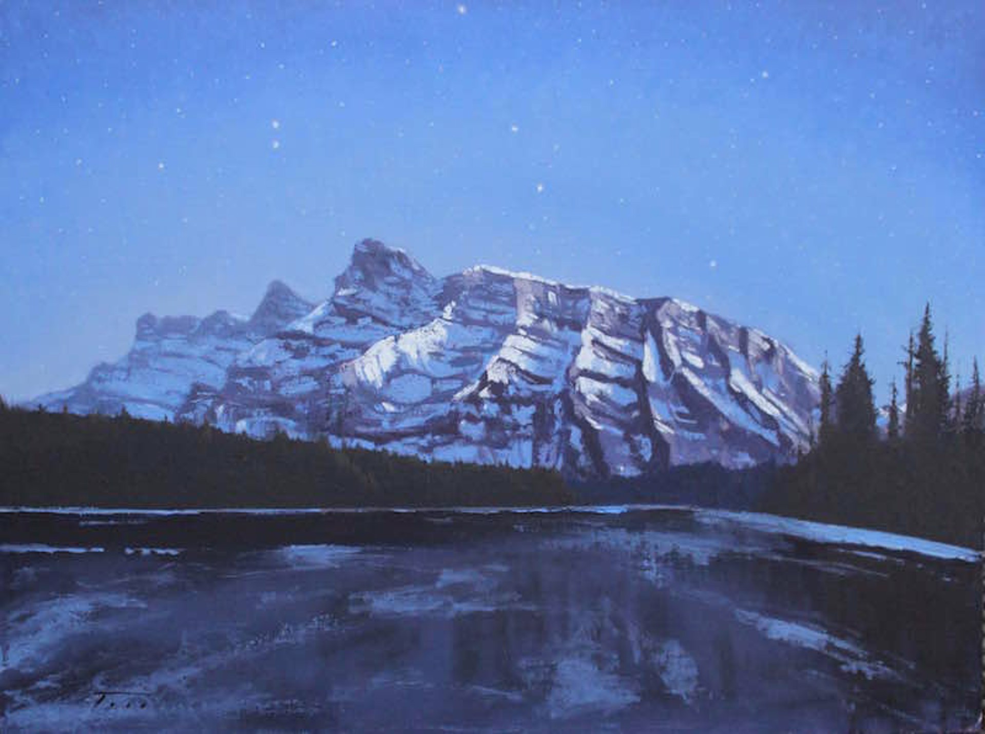 Mount Rundle Nocturne by Todd Lachance