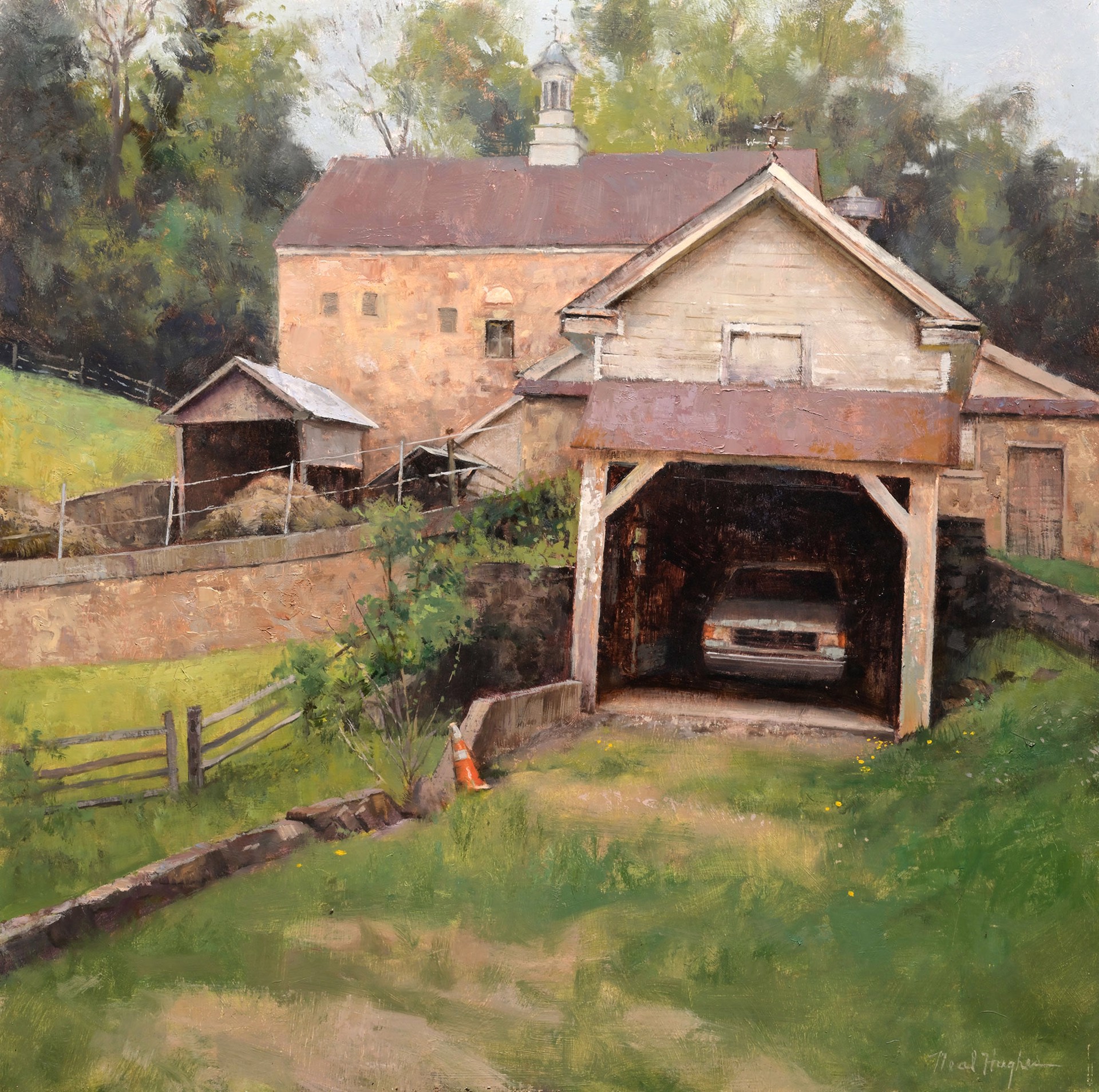 Neal Hughes "Ardrossan Barns" by Oil Painters of America