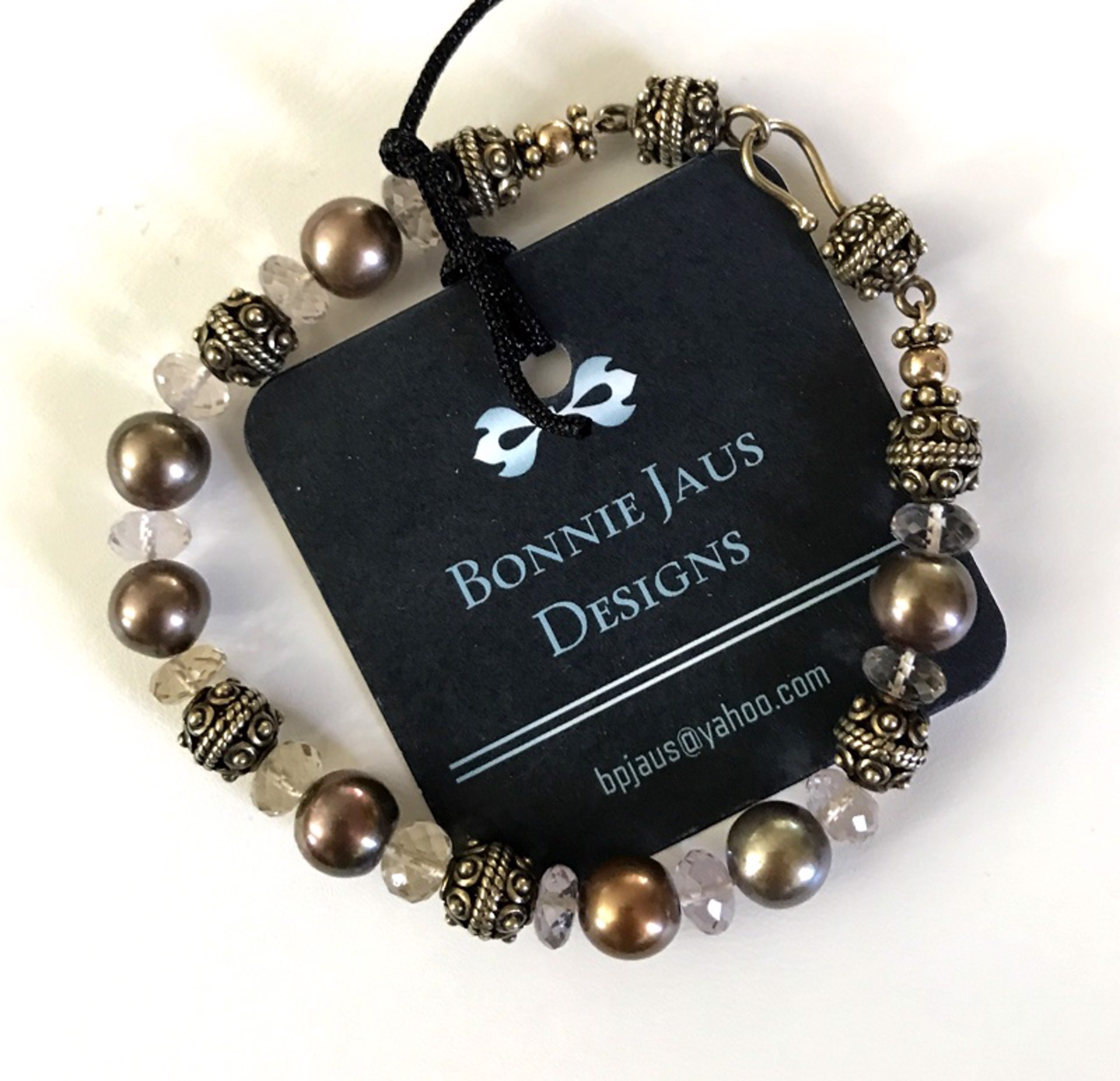 Bracelet - Swarovski Crystal Freshwater Pearls & Gold Vermeil  #8014 by Bonnie Jaus