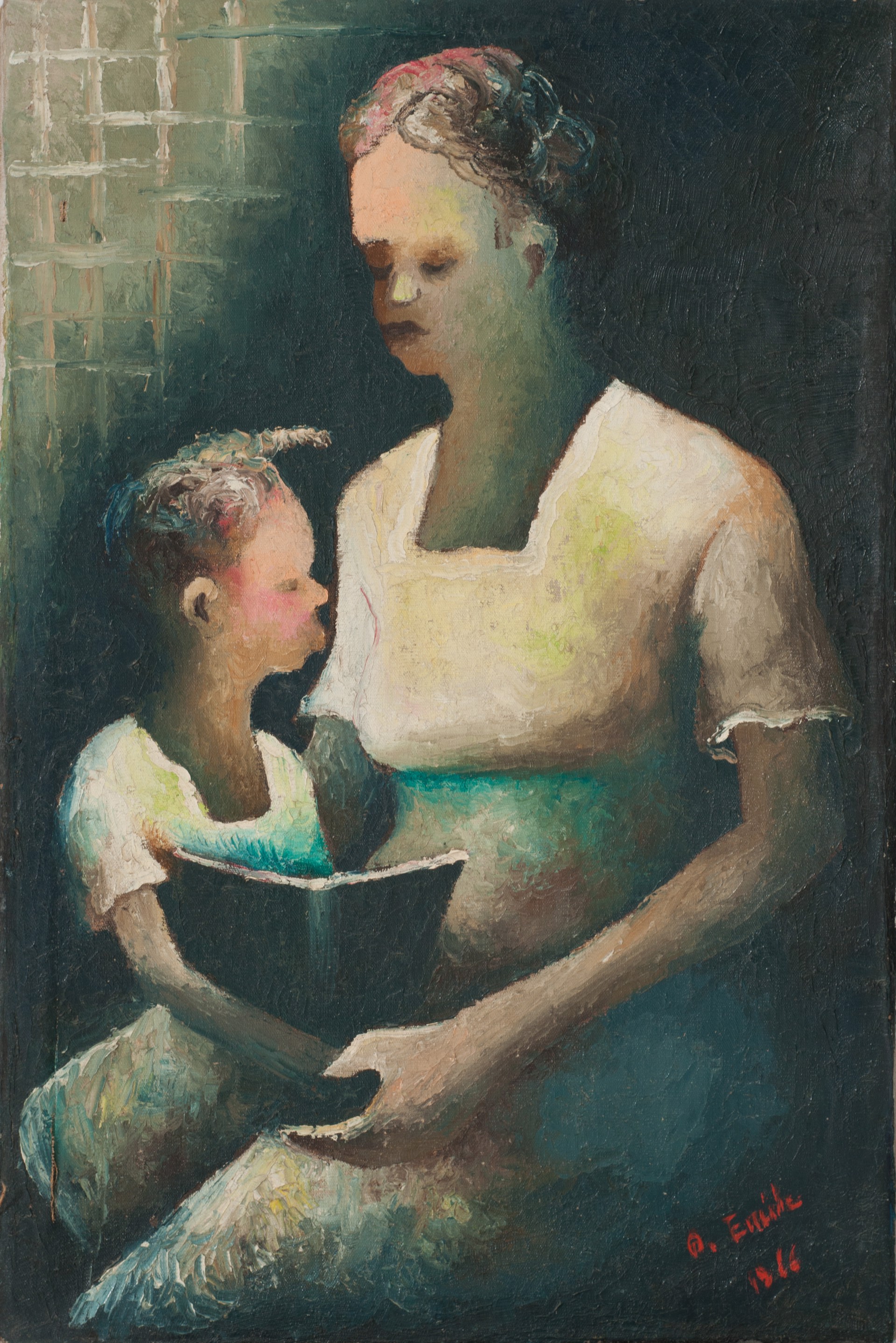 Reading Time #2-3-96GSN by Denis Emile (Haitian, 1919-1966)