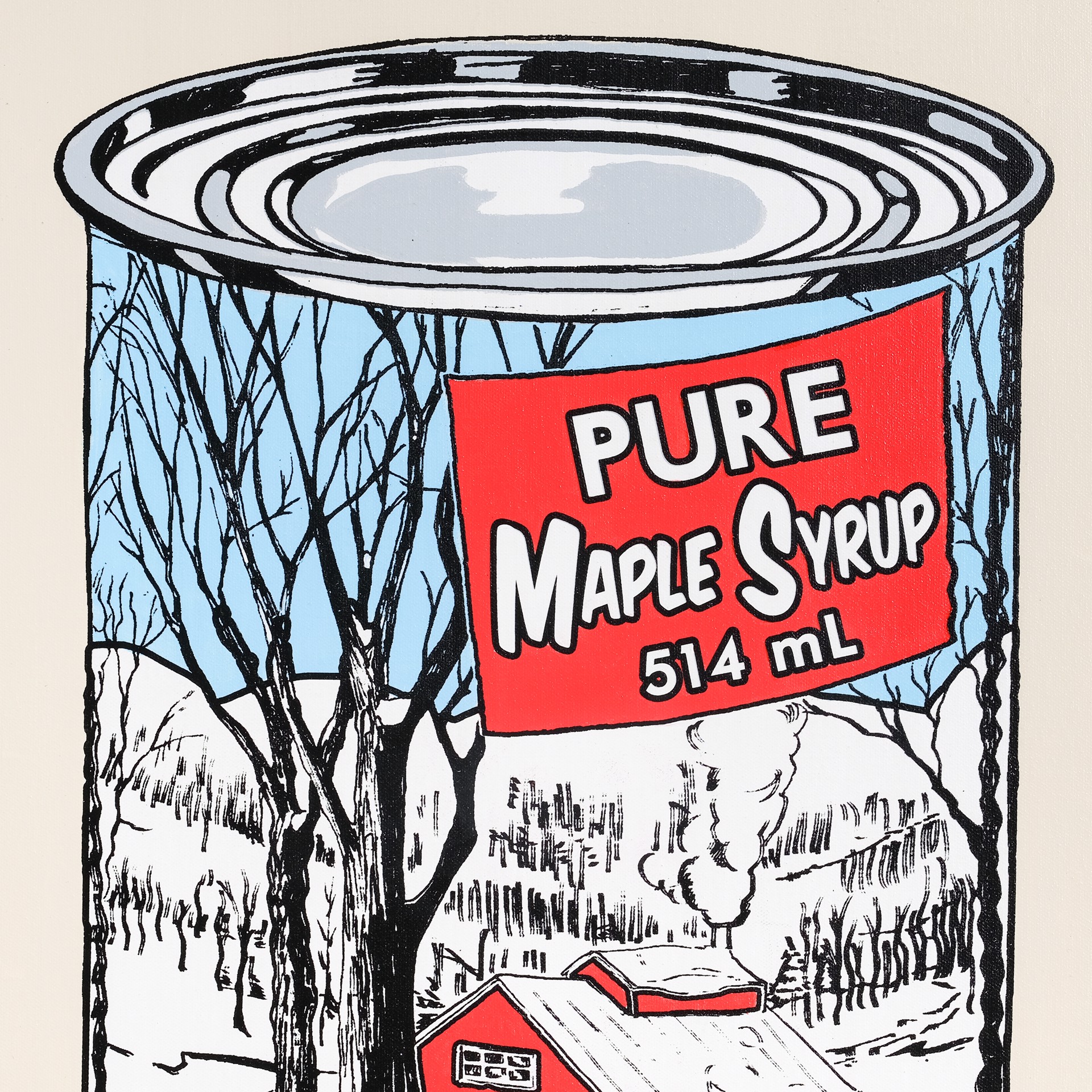 Maple Syrup Can - Beige & Blue by Whatisadam