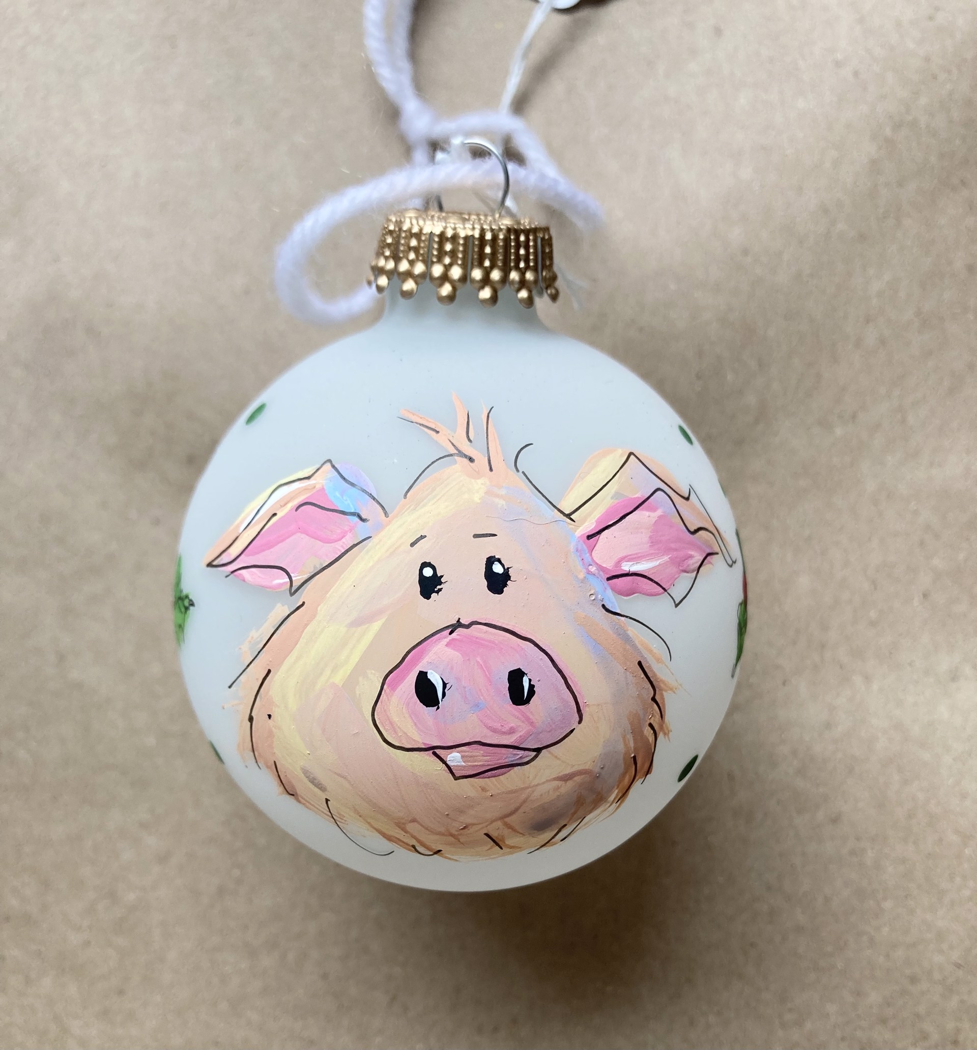 Hand Painted Pig Ornament by Terri Einer