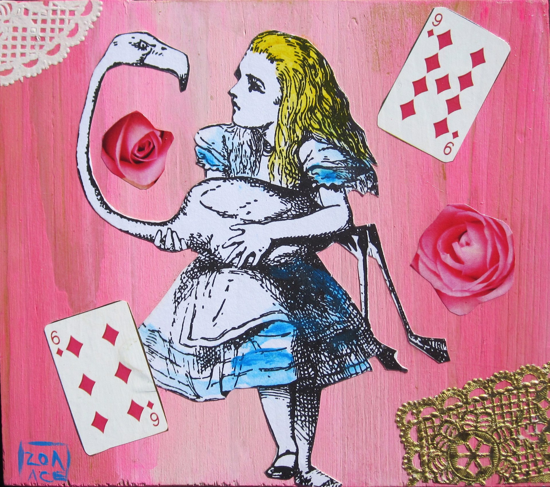 Alice with Flamingo by Zoa Ace