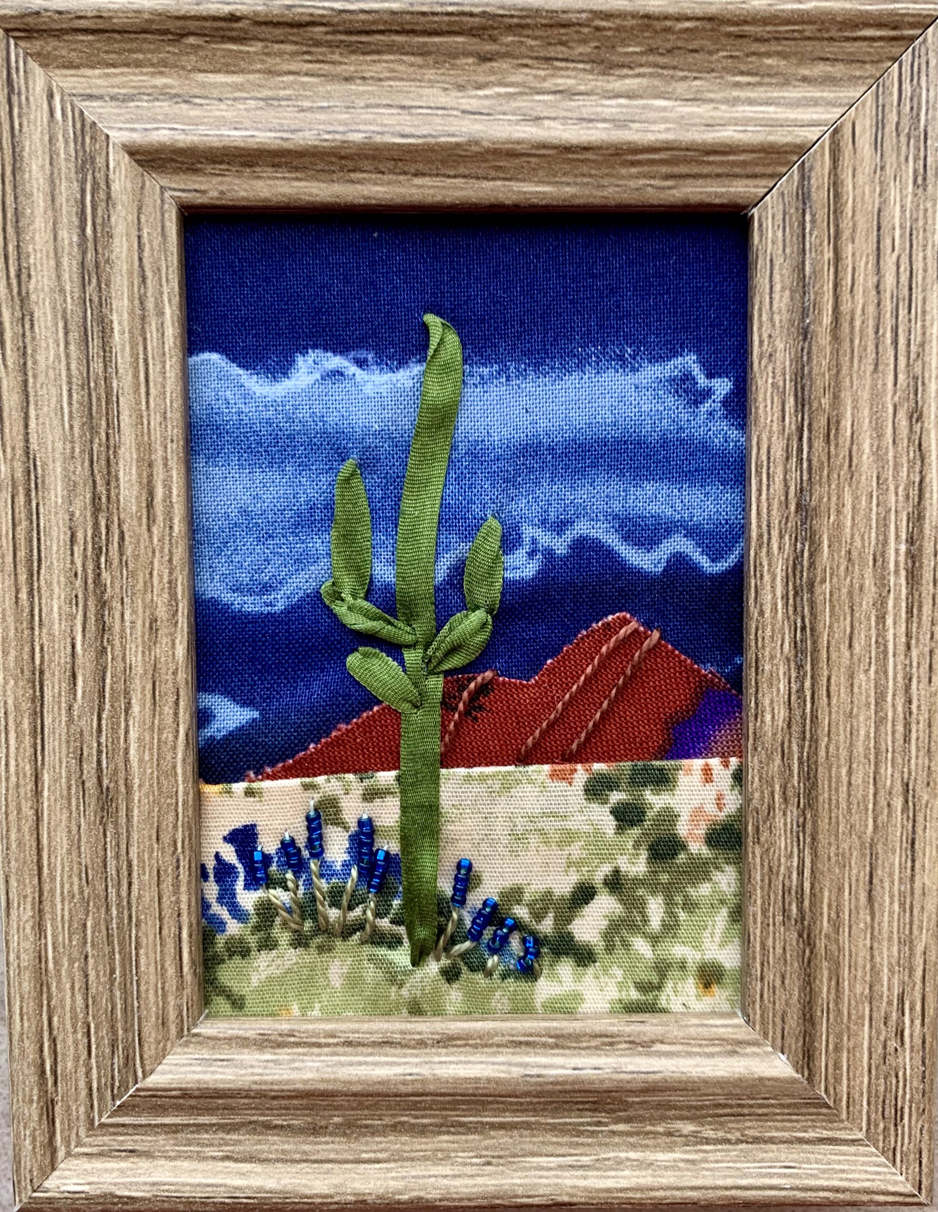 Saguaro & Blue Lupine by Cynthia Sequanna