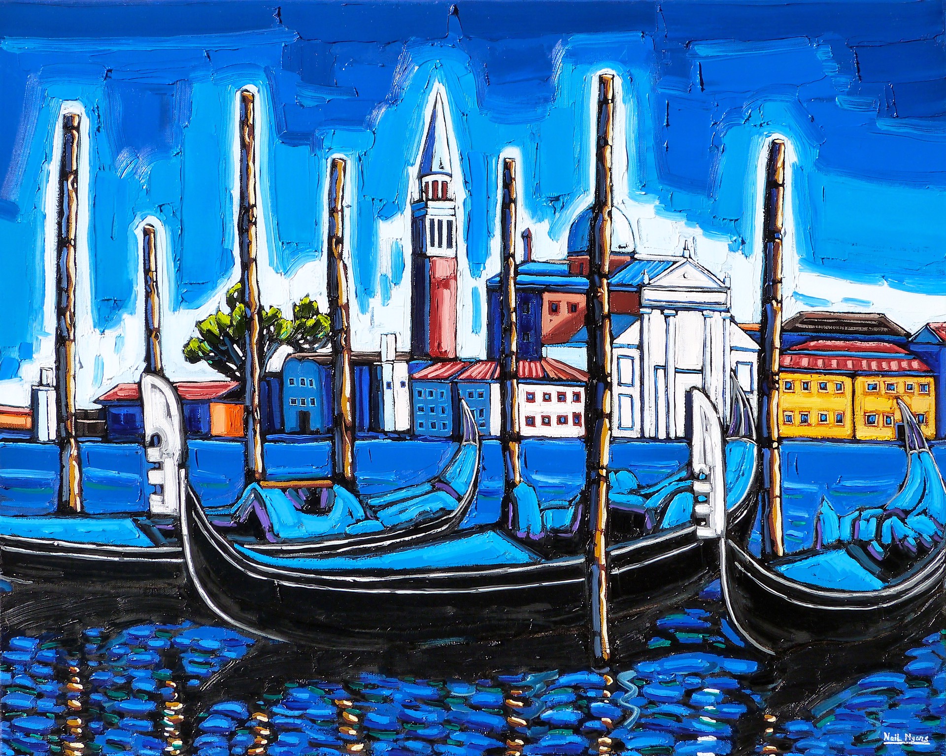 Gondolas in Venice by Neil Myers
