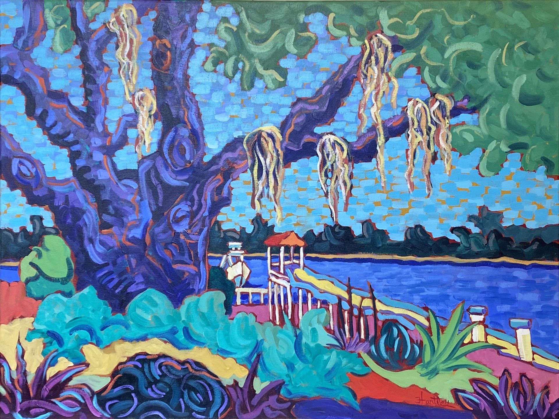 "Island River" original acrylic painting by Claudia Hartley
