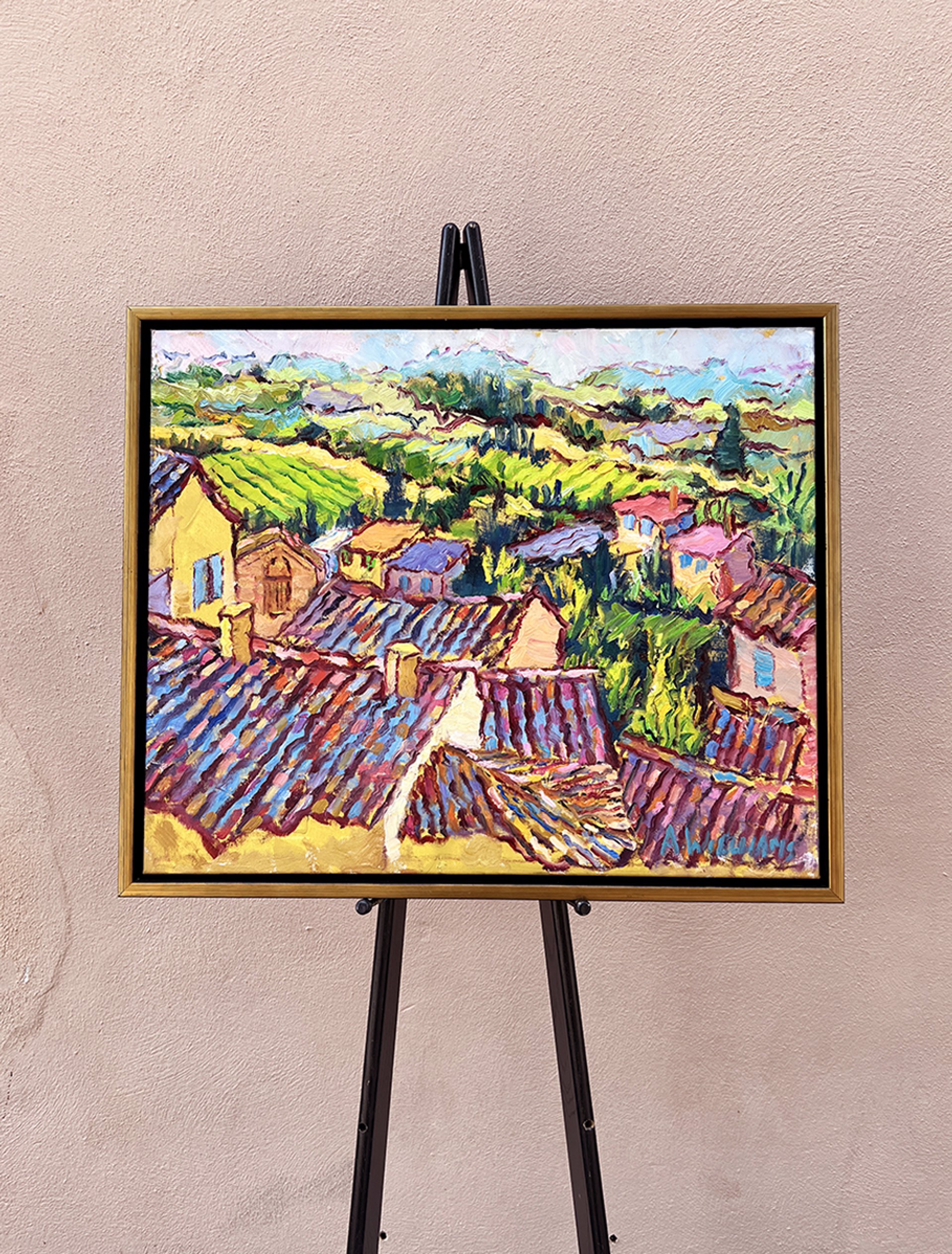 "Bonnieux View" Original oil painting by Alice Williams.