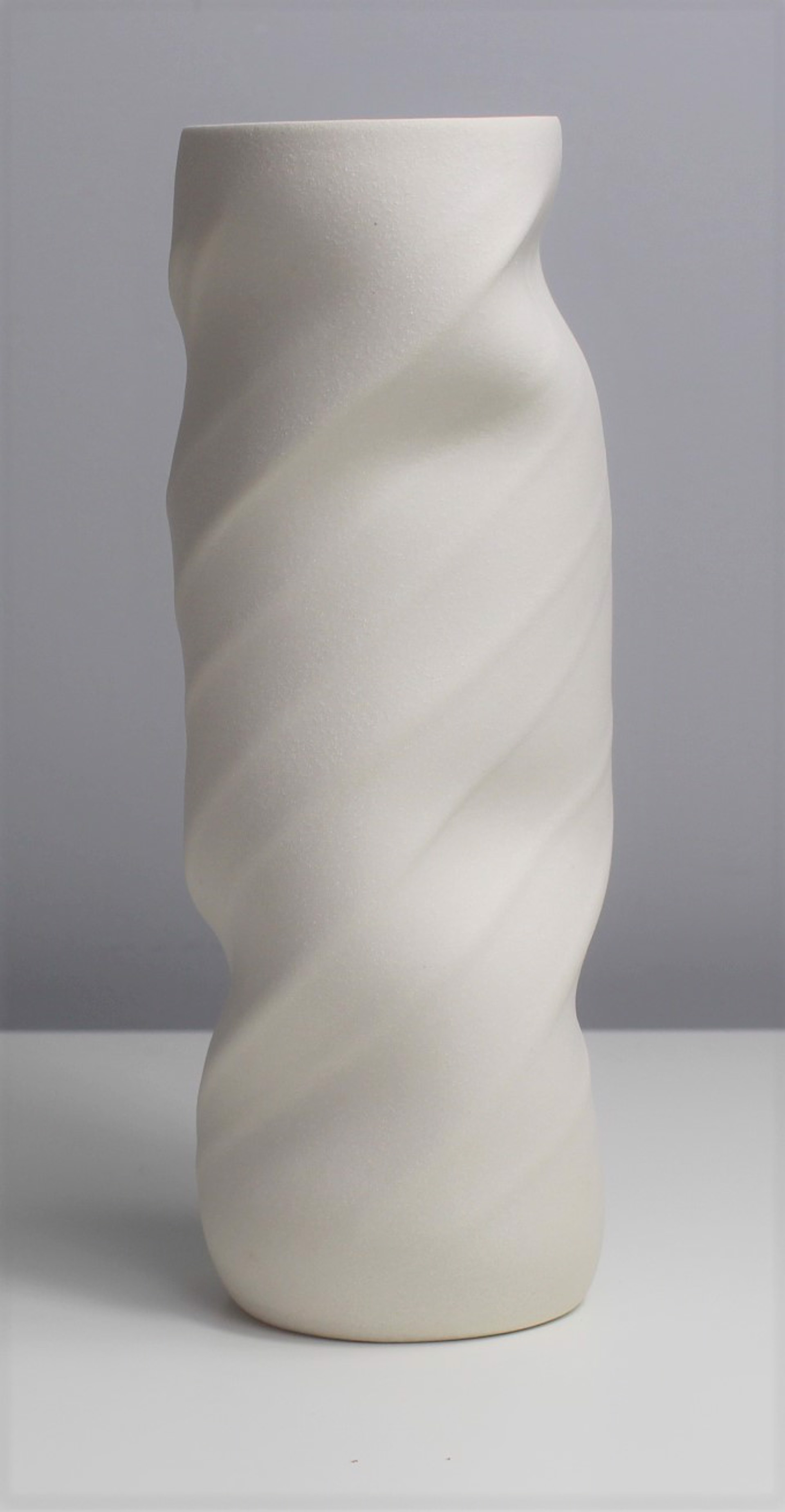 Midi White Twist Vessel by Sally Bertram