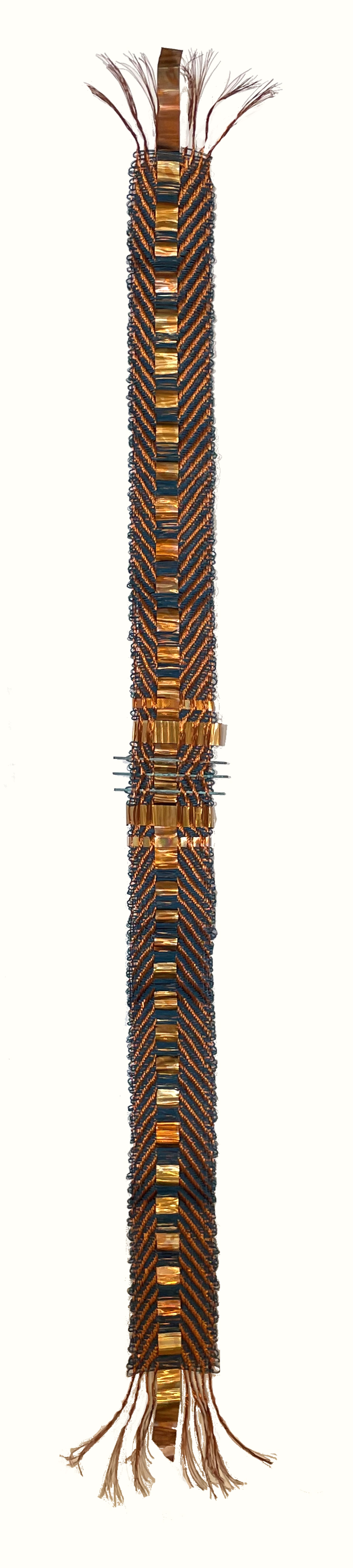 Shangri-La Copper Weaving with Chevron Blue Pattern by Susan McGehee