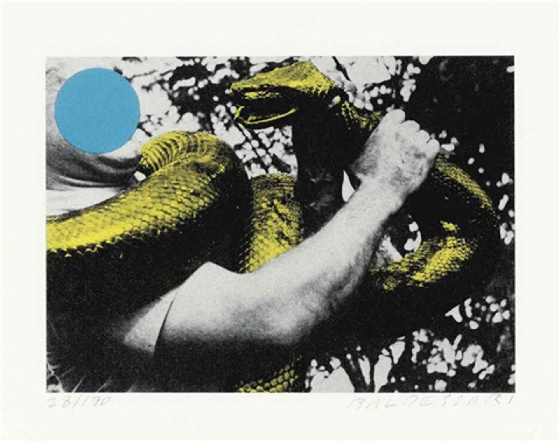 Man with Snake (Blue and Yellow) by John Baldessari