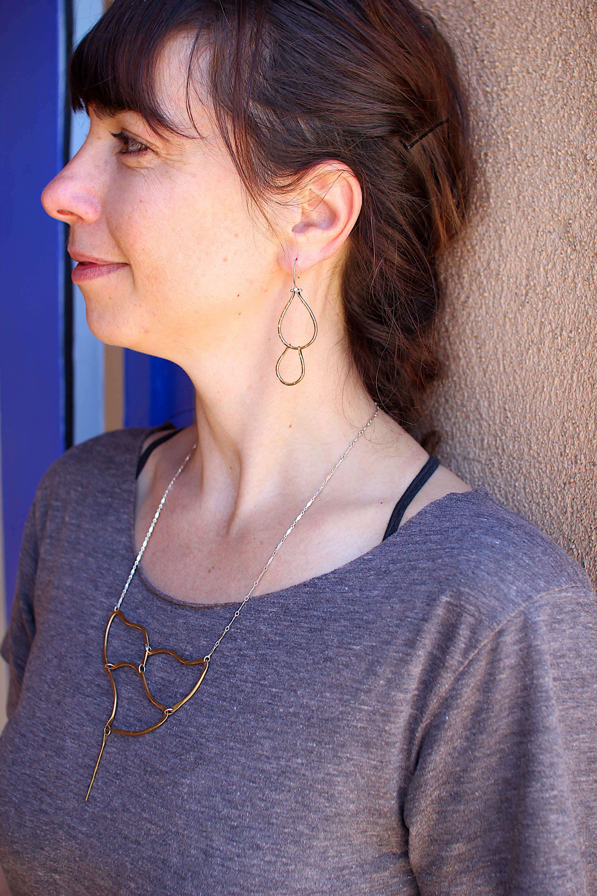 Asymmetrical Nopal Earrings by Clementine & Co. Jewelry