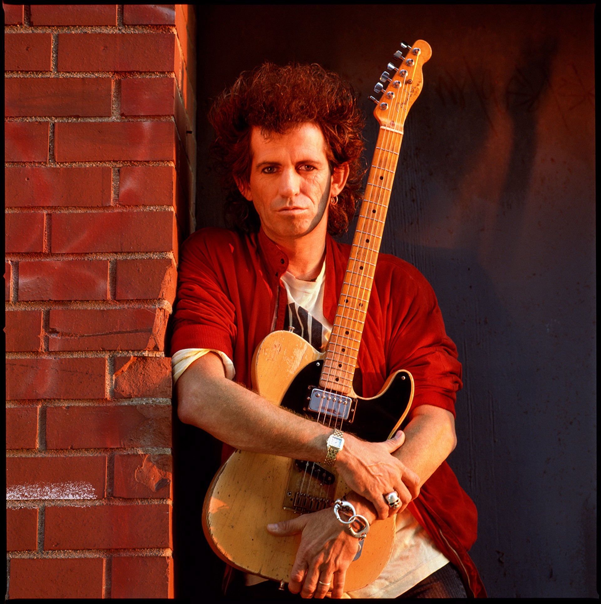 88146 Keith Richards Leaning Against Brick Wall 2 Color by Timothy White
