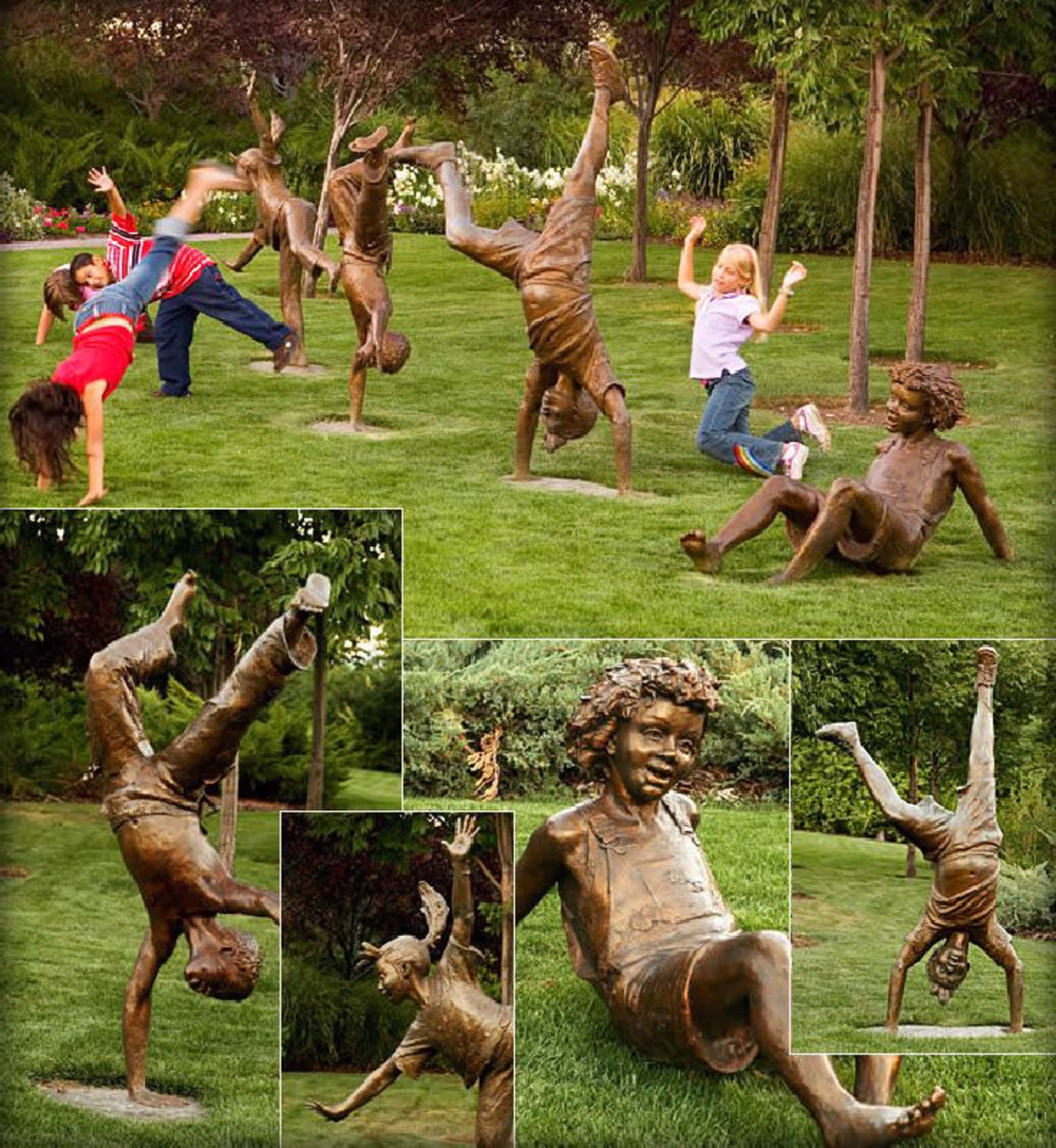 Cartwheel Kids by Gary Lee Price (sculptor)