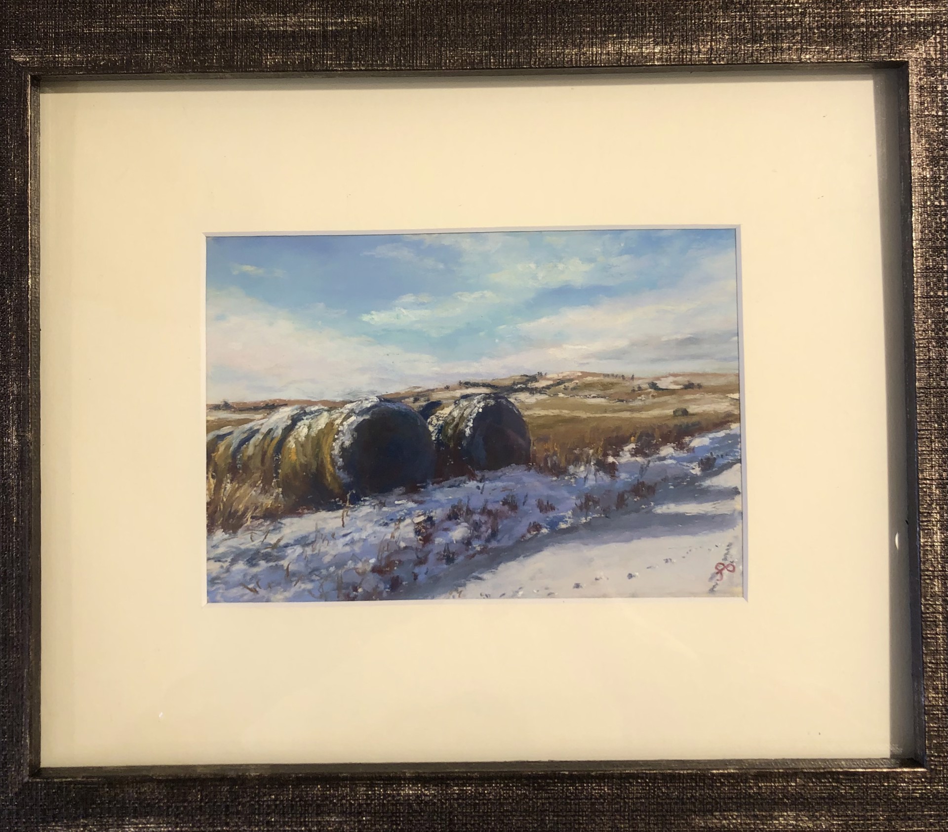 December Hay Bales and Hills by Fannie Olsen