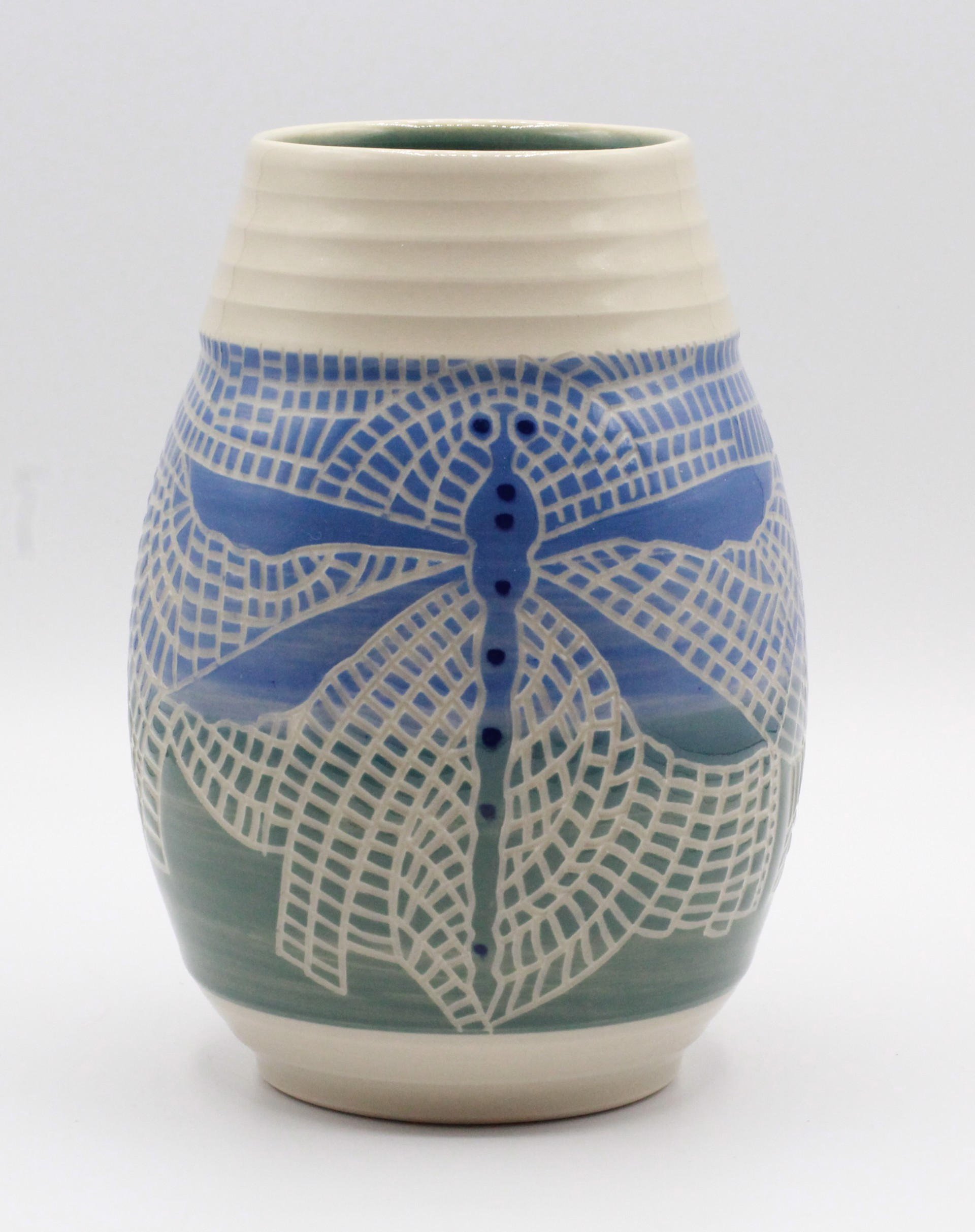 Dragonfly Mosaic Small Vase by Kelly Price
