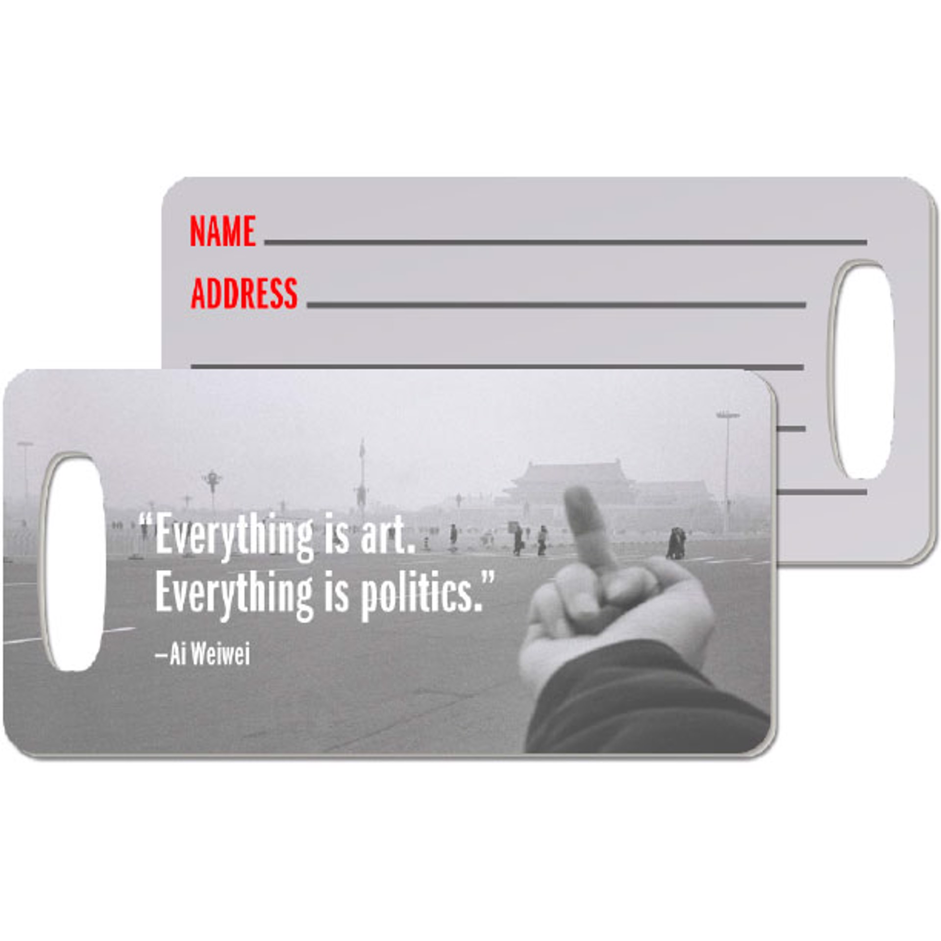 Finger Up Luggage Tag by Ai Weiwei