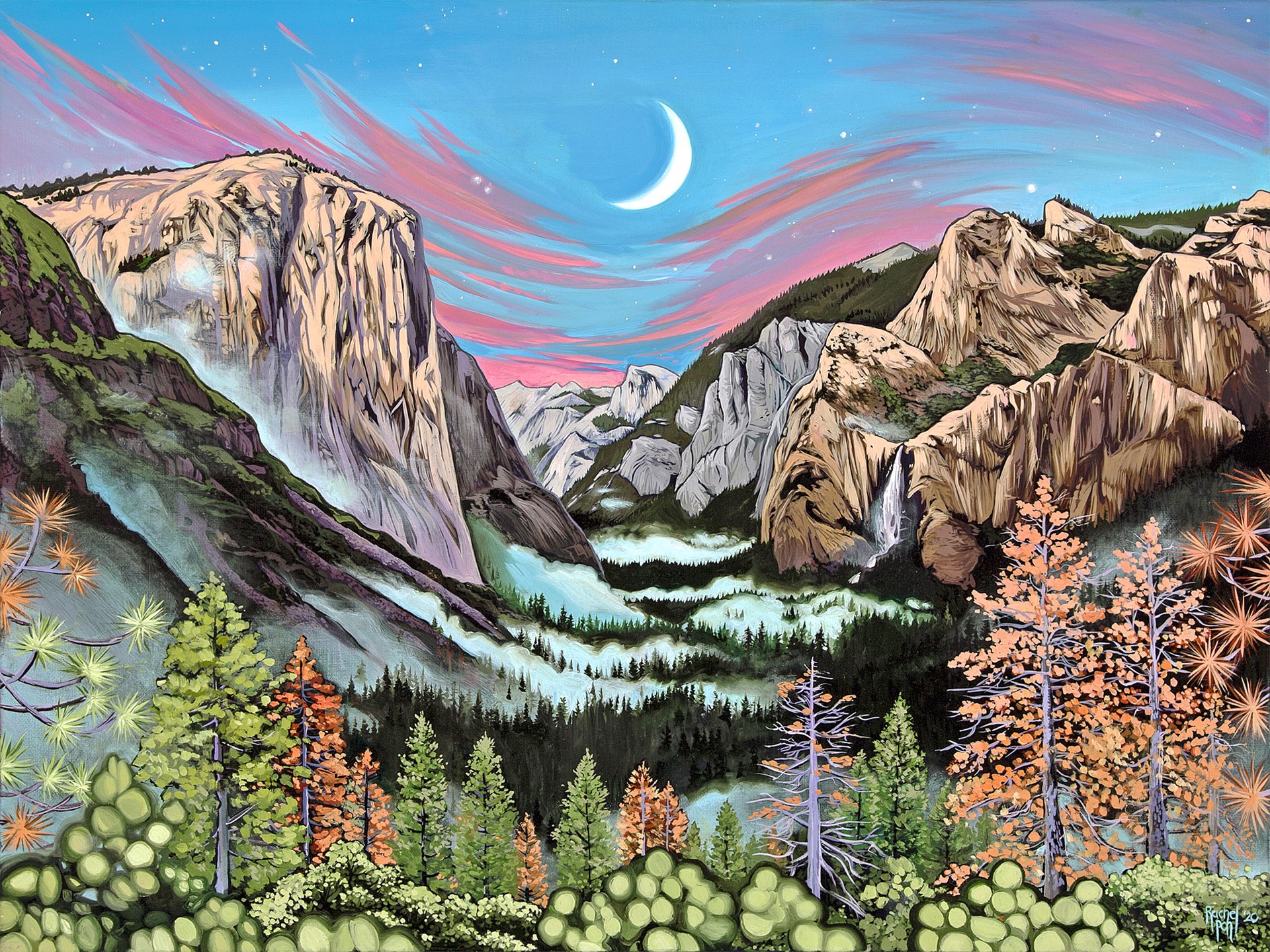 Mountain Landscape Of Yosemite In A Dreamy Setting