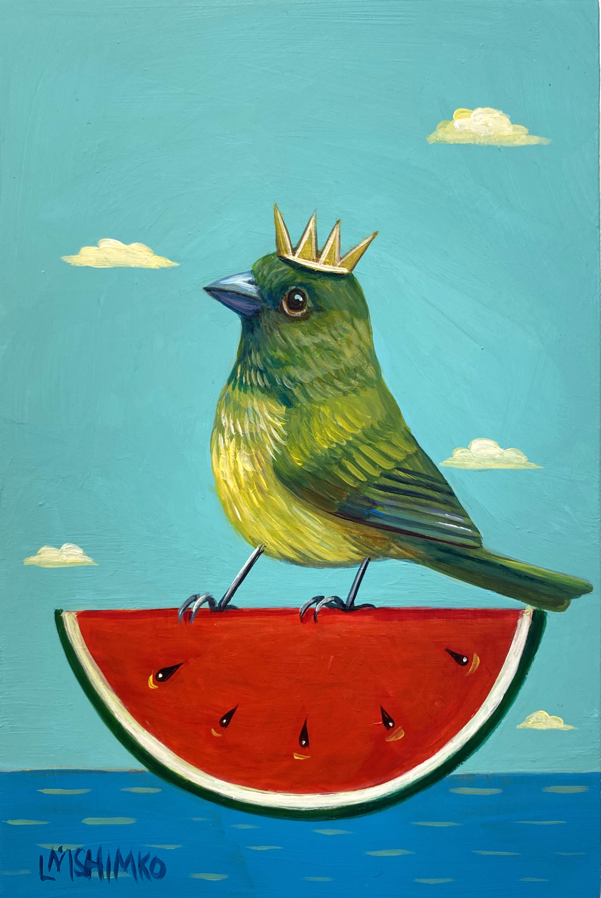 Lady Painted Bunting Watermelon by Lisa Shimko