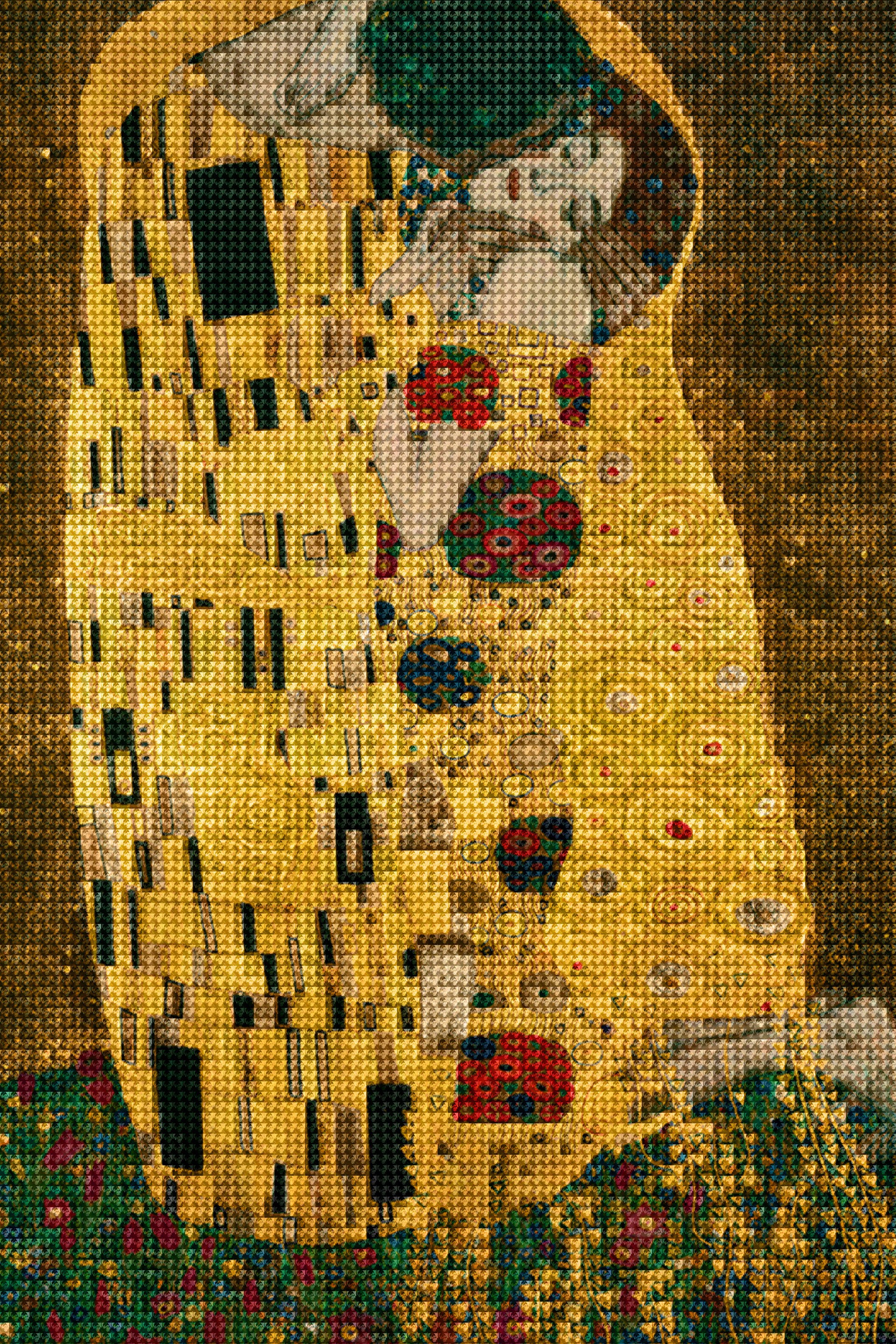 Kiss You in Vienna, After Klimt by Alex Guofeng Cao