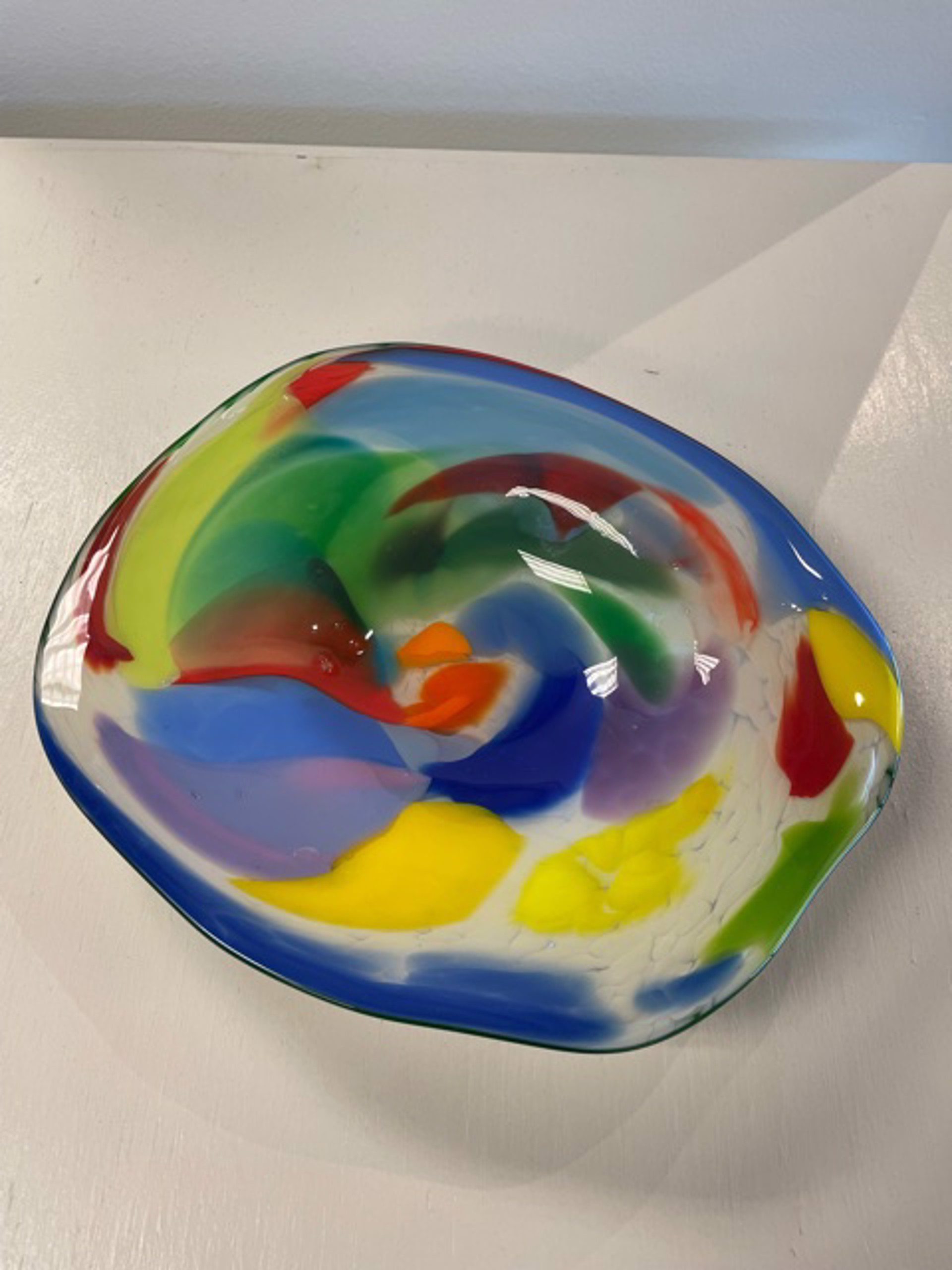 Primary Colors Platter by AlBo Glass