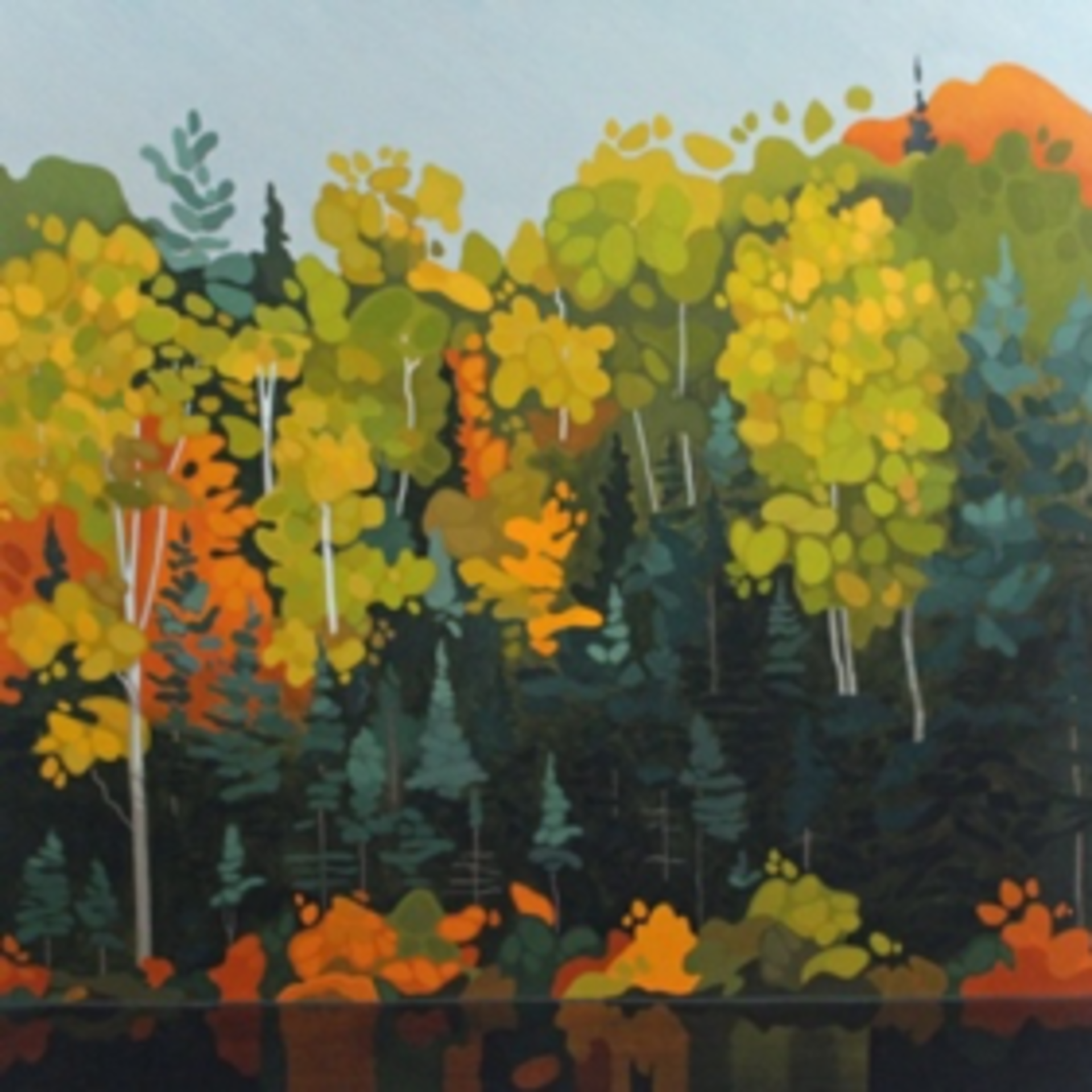 Algonquin Birches and Spruce by Leanne Baird