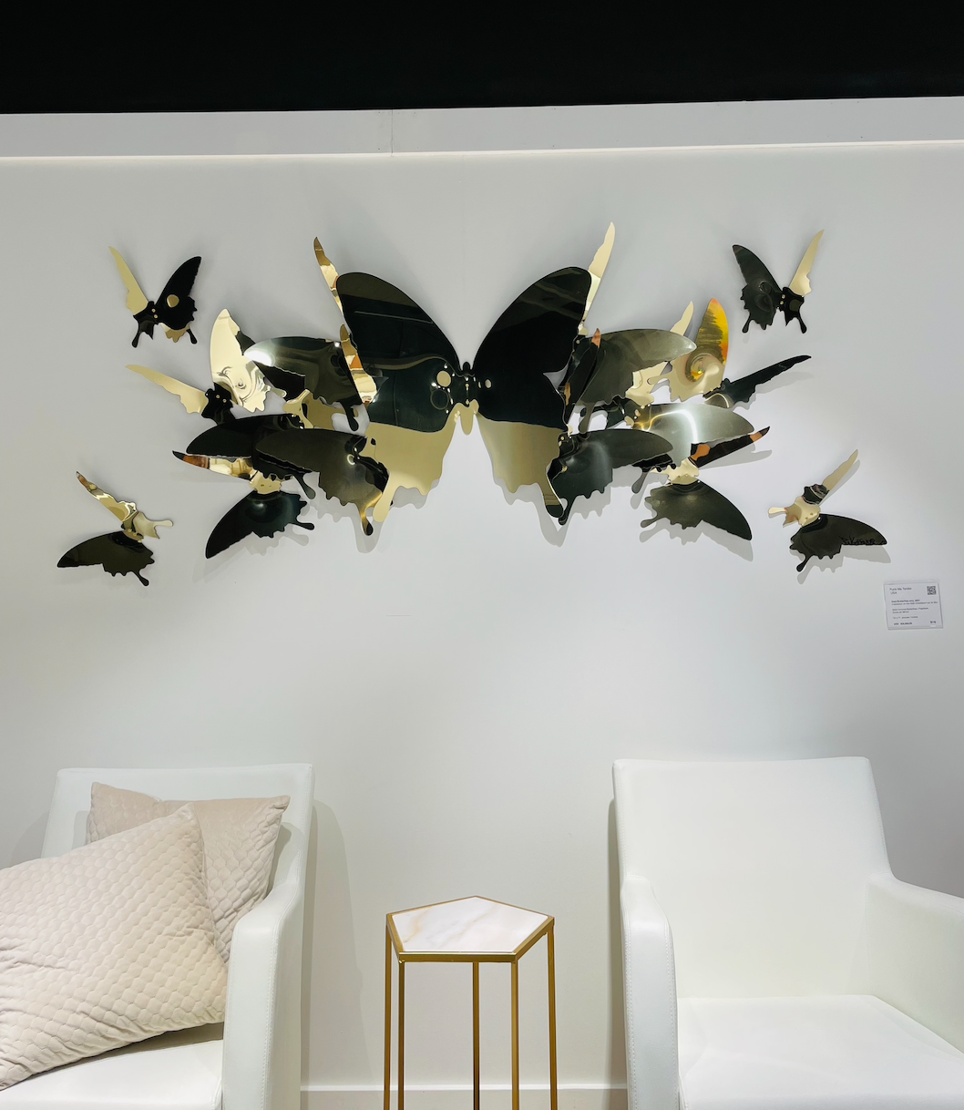 Installation on wall (Gold butterflies only) by PUNK ME TENDER