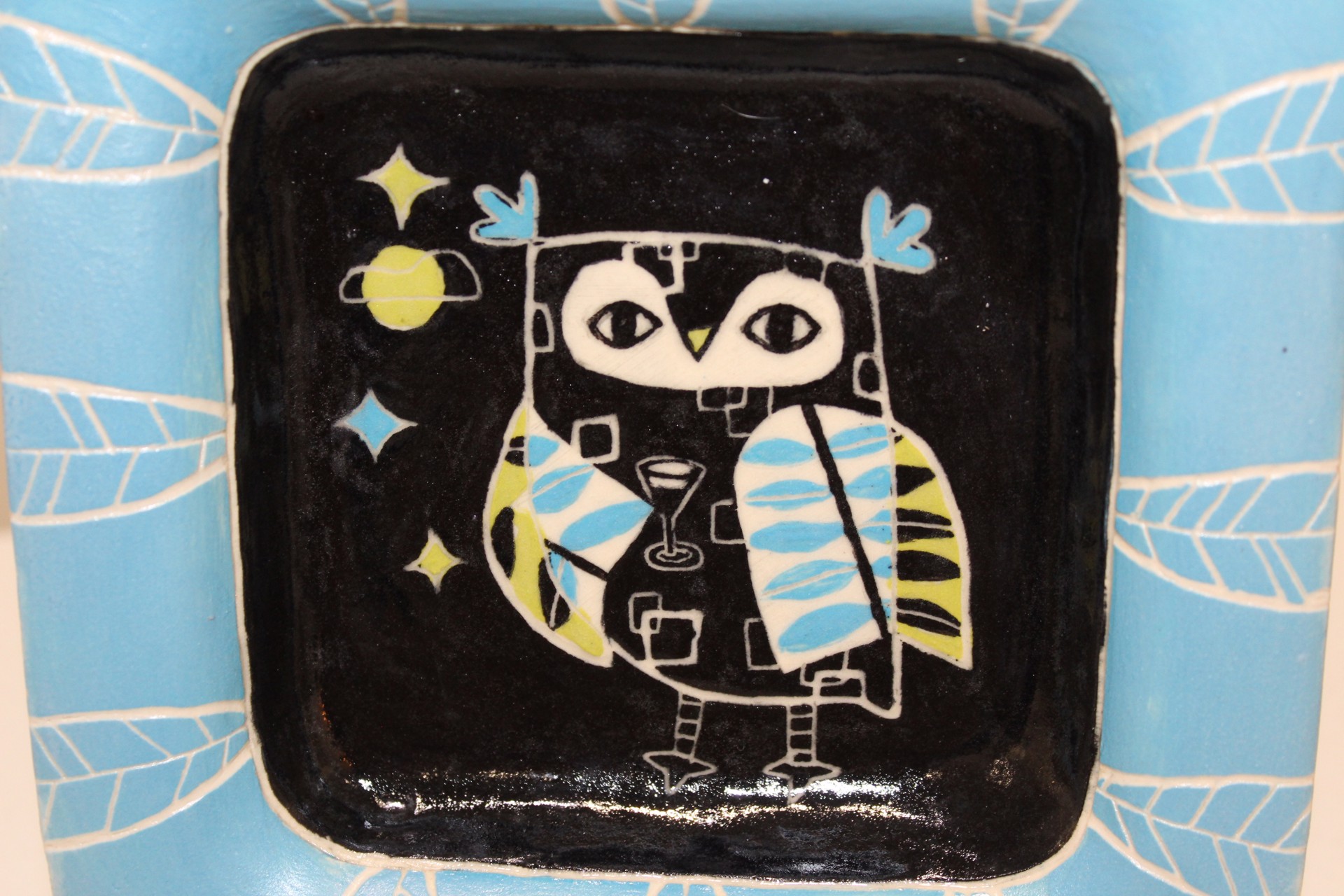 Small Owl Plate-Night Owl 1 by Tammy Smith