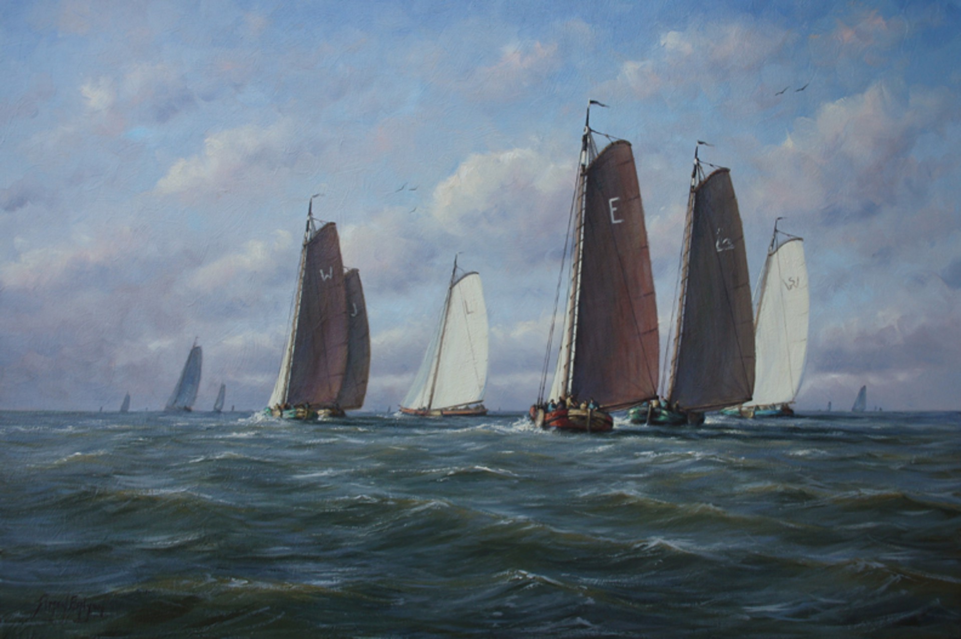 Sailing on a Dutch Lake by Simon Balyon