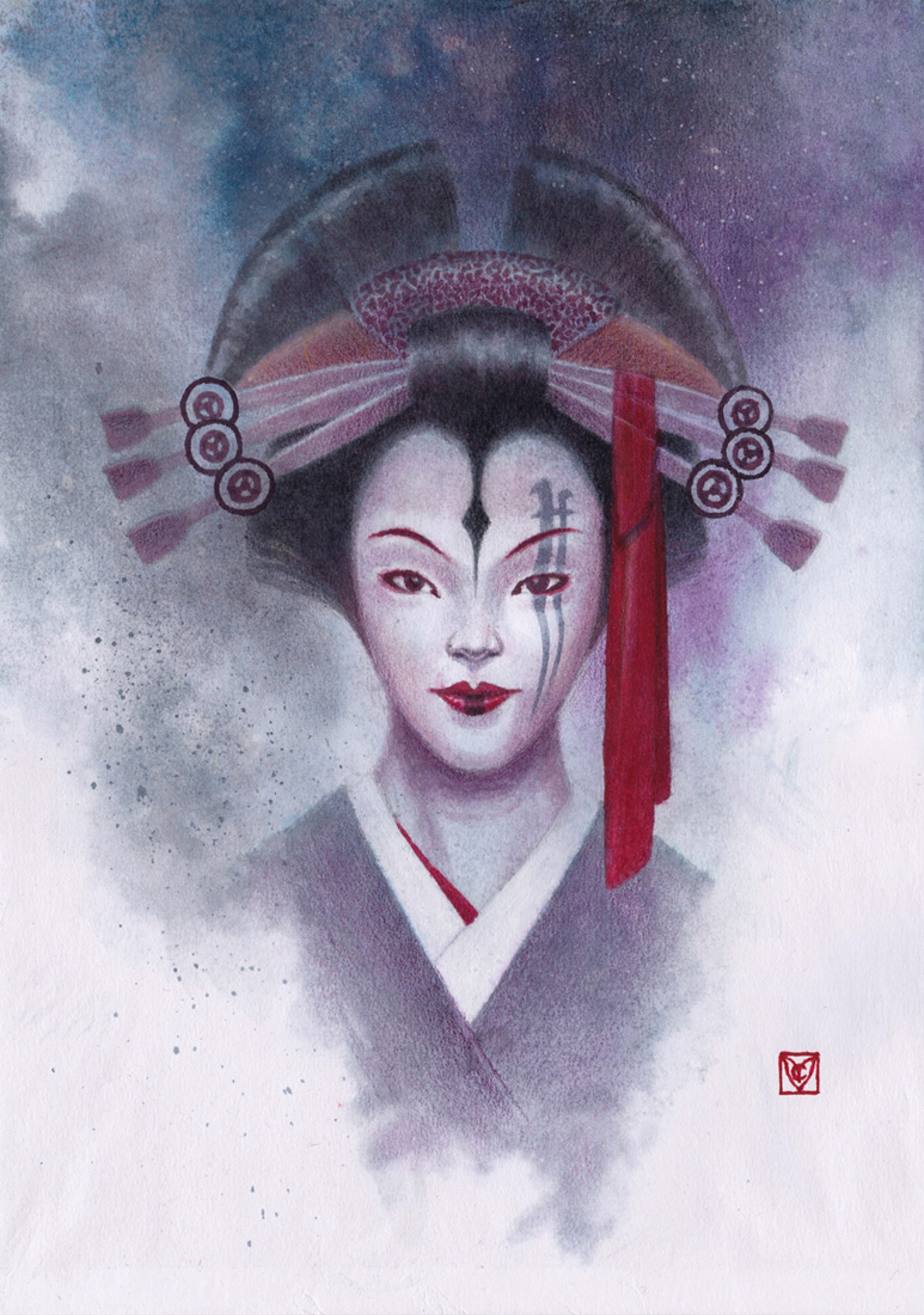 Kabuki: The White Widow (Original) by Christophe Vacher