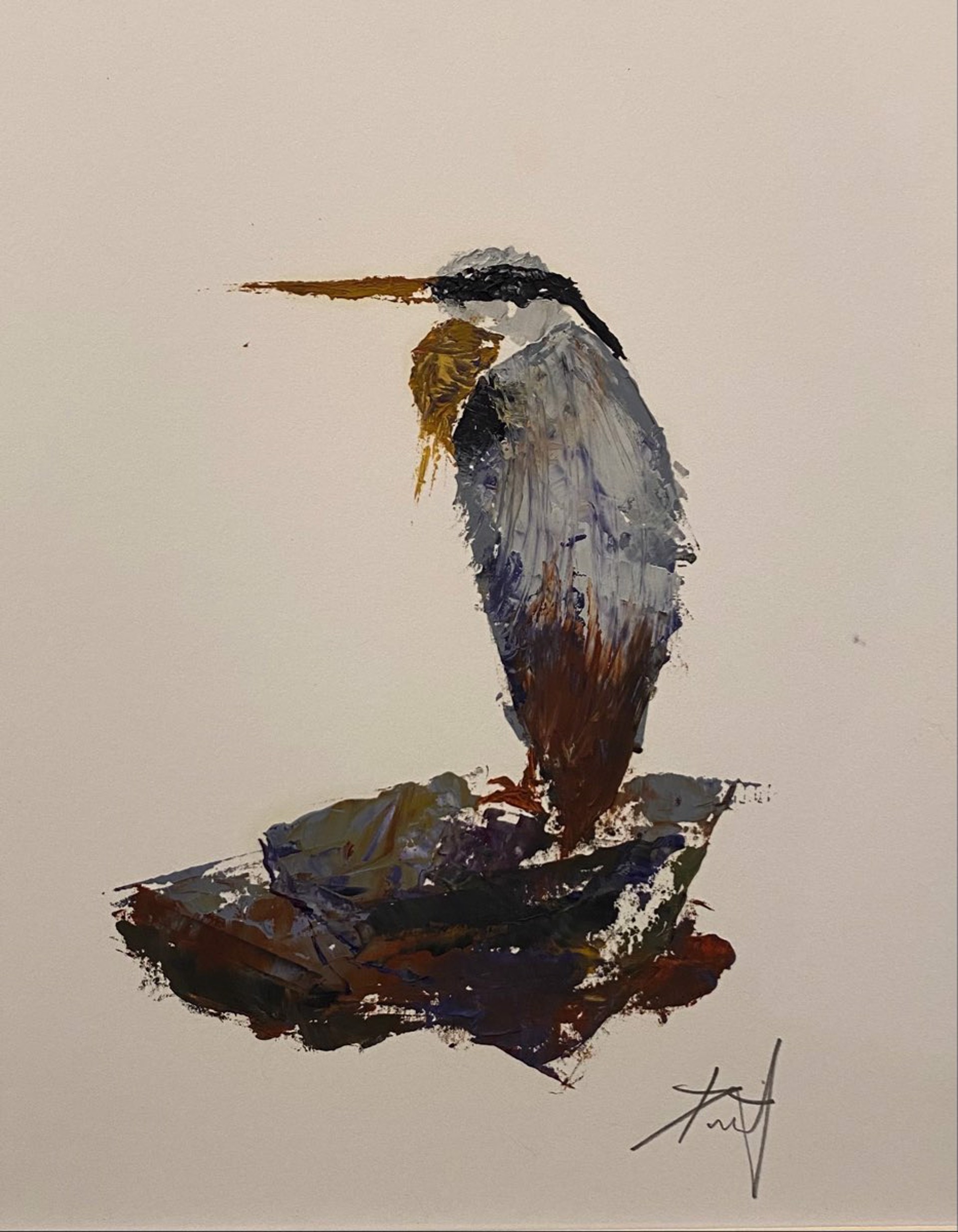 Fairhope Heron (w/mat) by Knight
