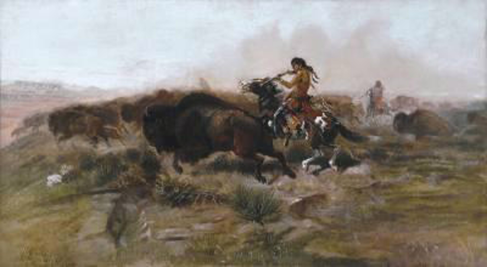 MEAT FOR WILD MEN by Charles M. Russell [1864-1926]