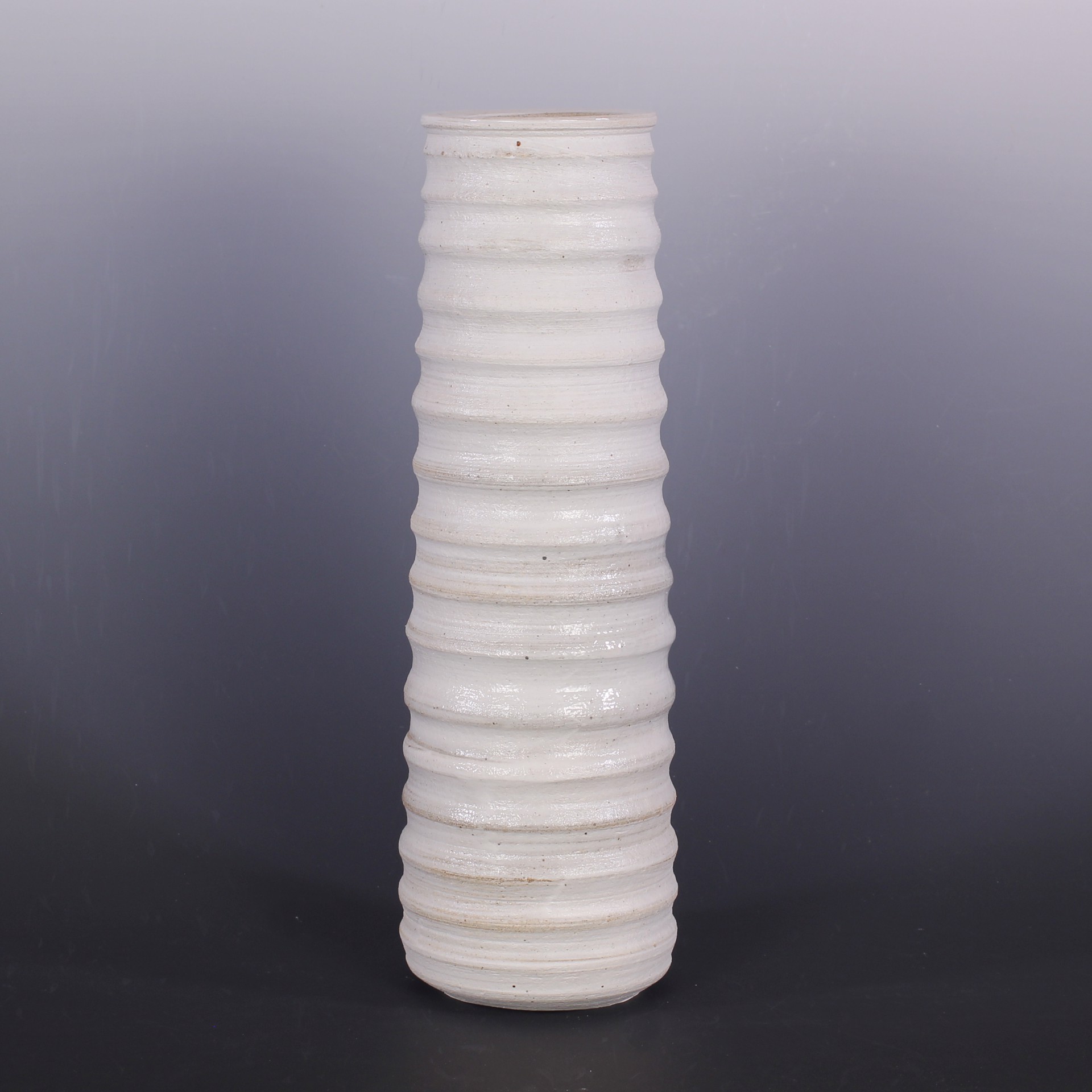 Tall White Ripple Vase by Heather Bradley