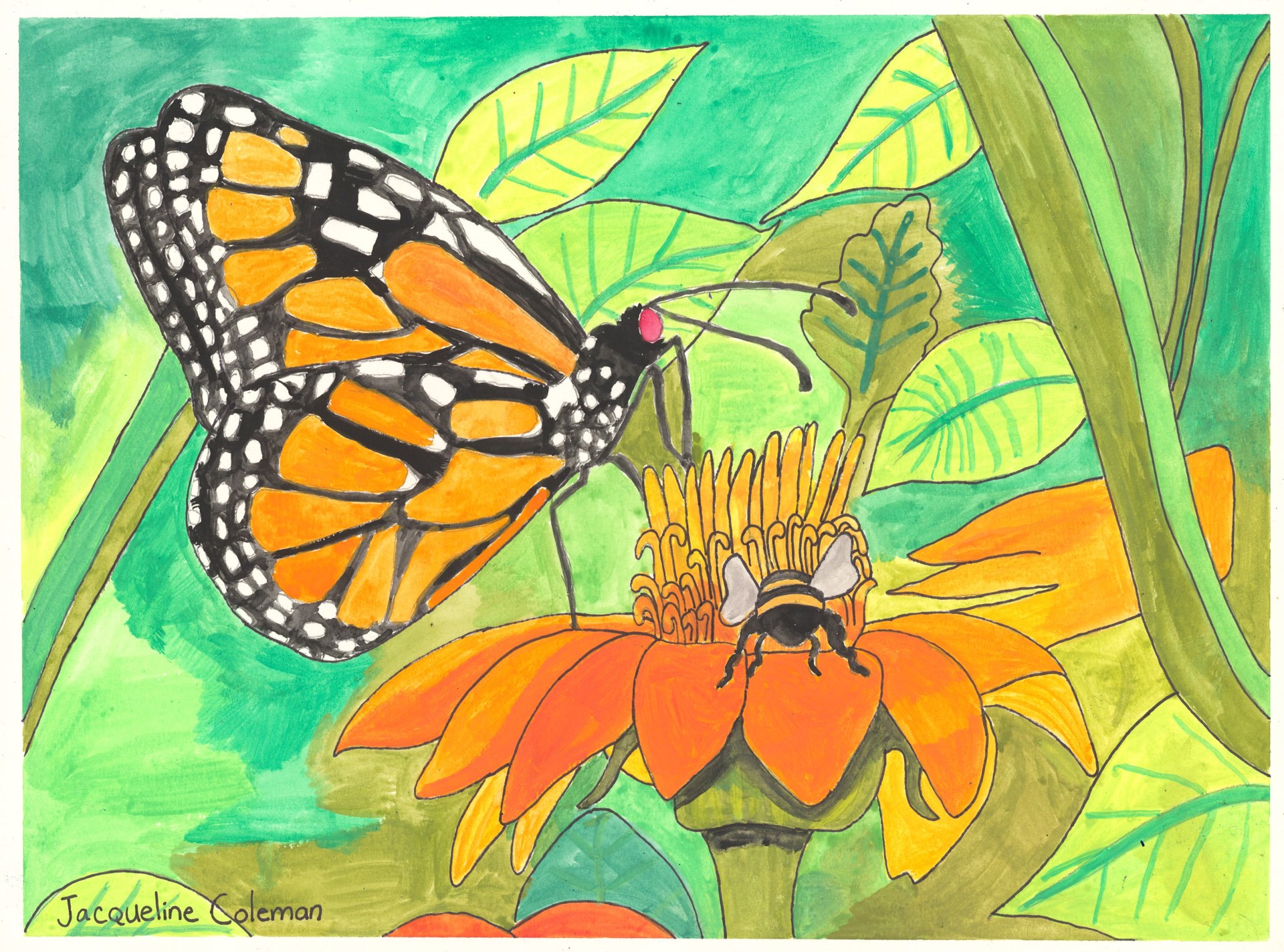 Bee and Butterfly by Jacqueline Coleman