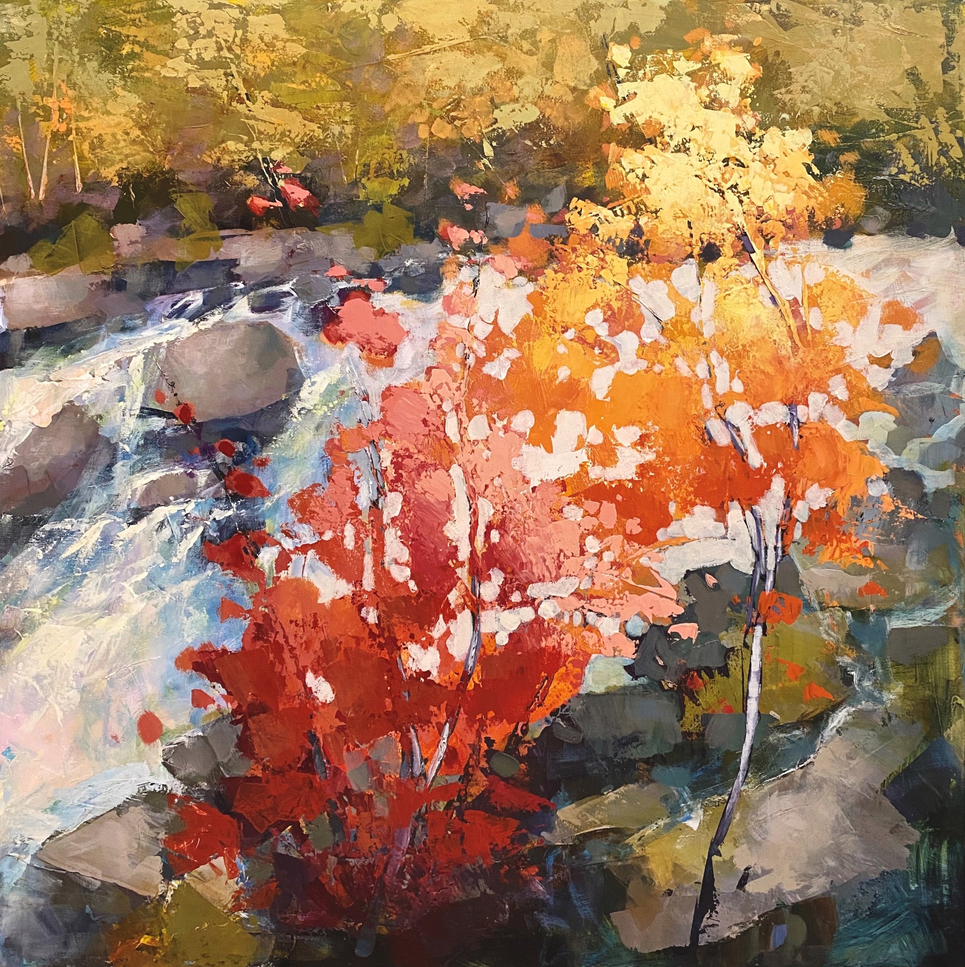 Autumn Rush Diptych by Linda Wilder
