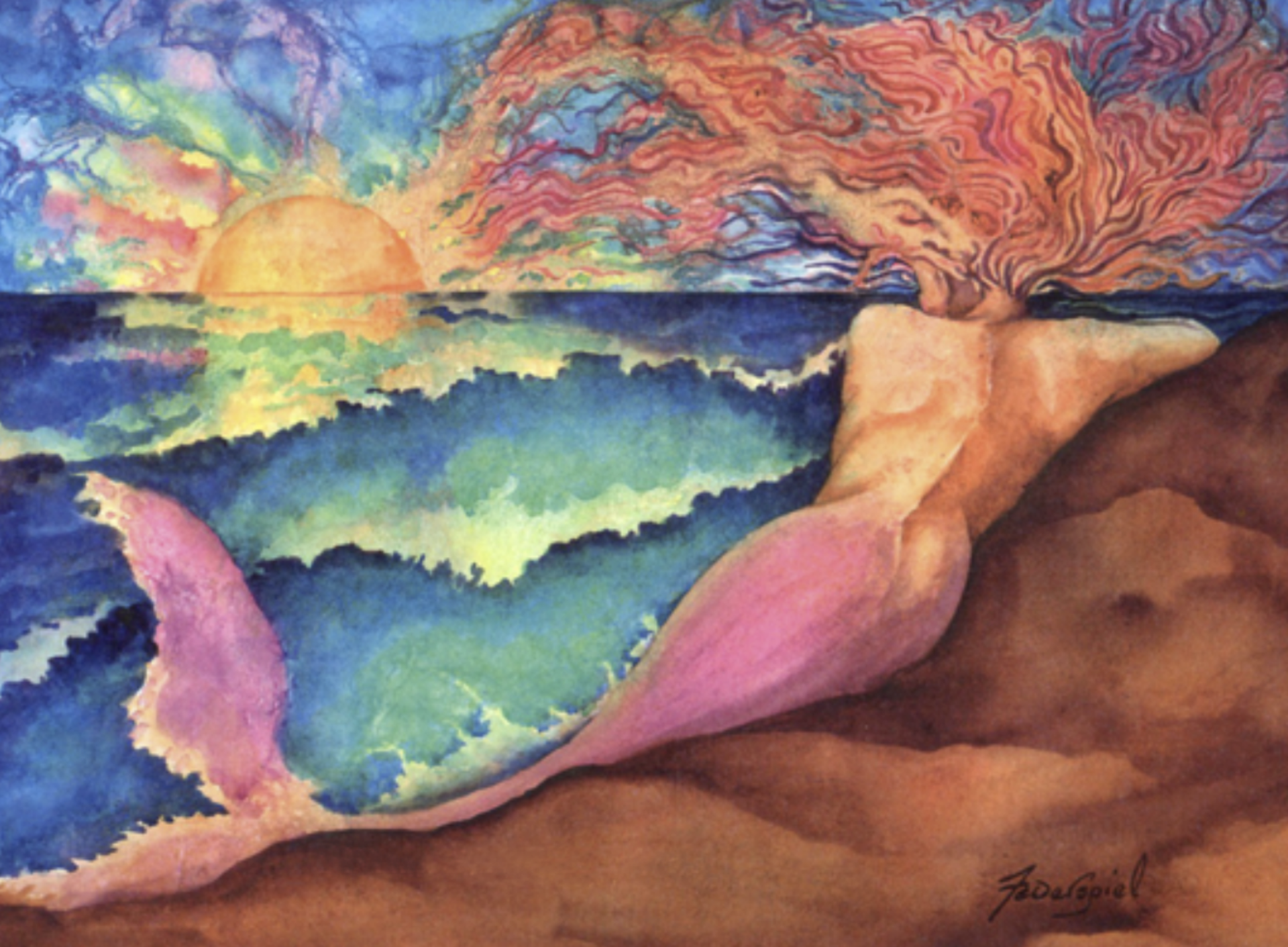 Sunset Mermaid II by Patrice Ann Federspiel