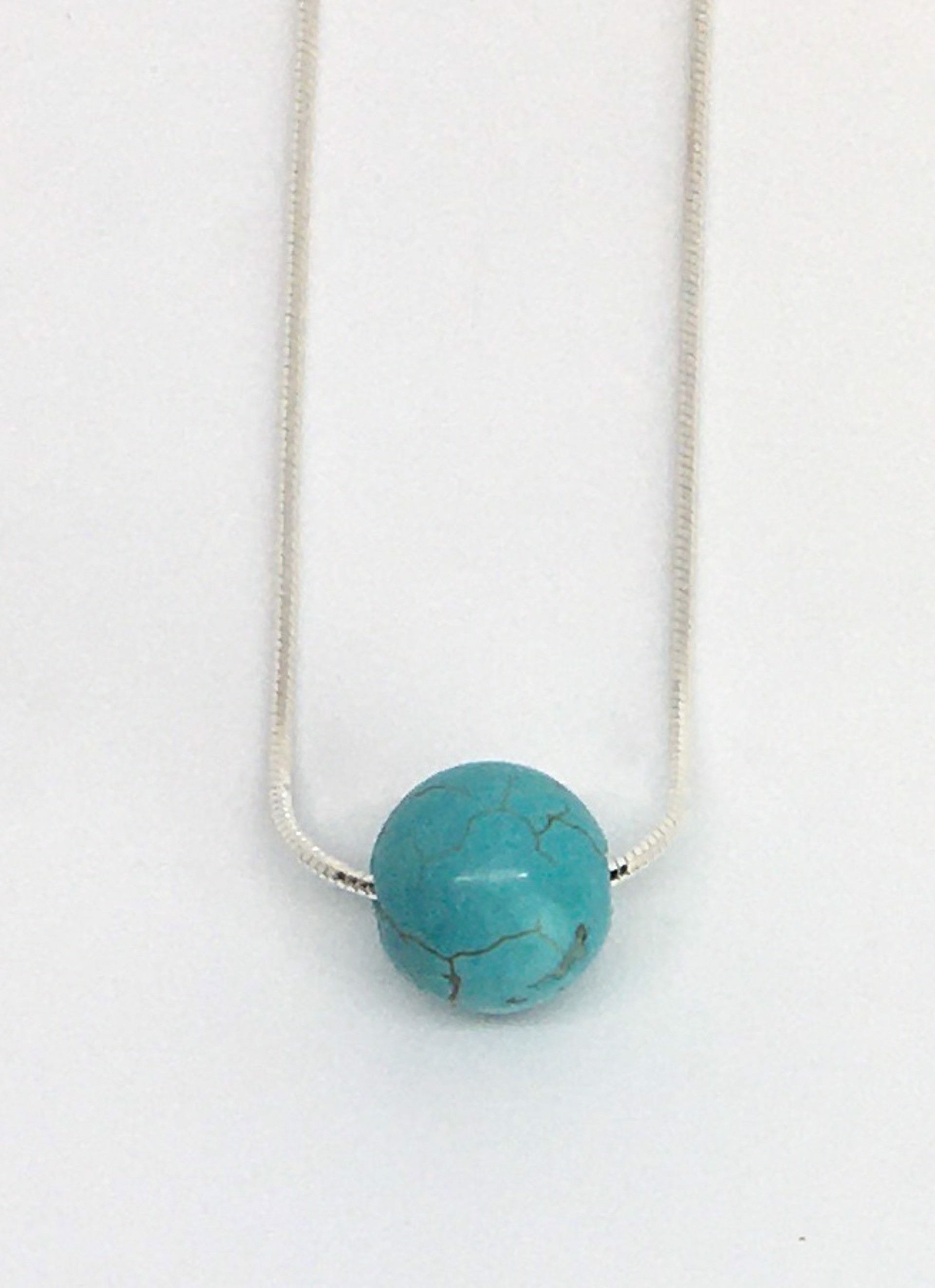 18" Eunity Necklace with Turquoise Bead by Suzanne Woodworth