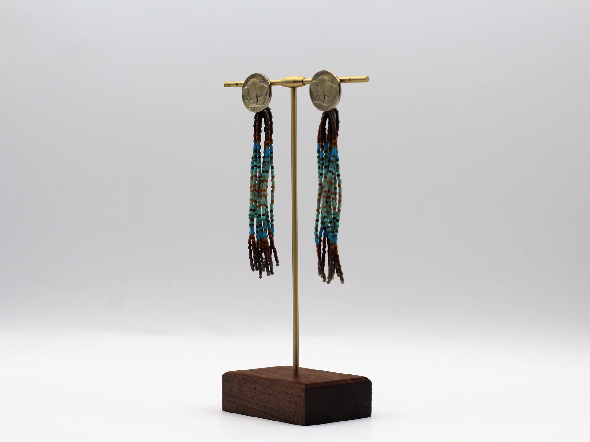 Big Sky Pixie Cut Buffalo Nickel Earrings by Jessica Brewer