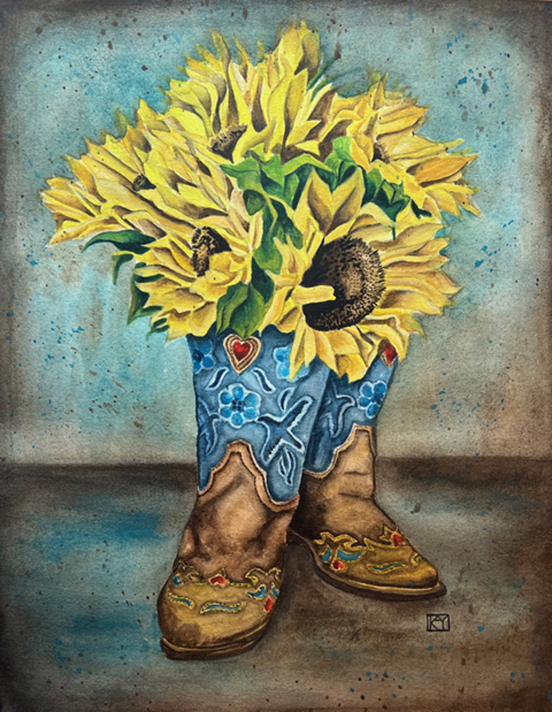 Sunflowers in Cowboy Boots by Kay Meadows